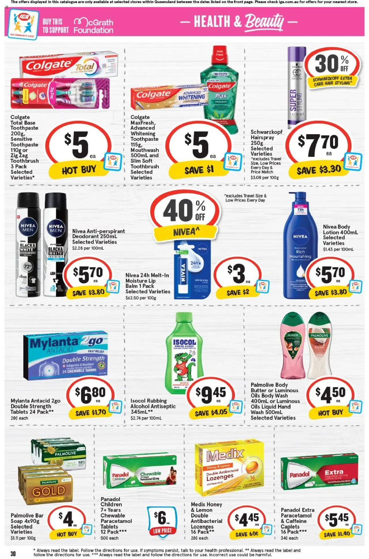 IGA catalogue - valid from 17.09.2025 | Page: 37 | Products: Deodorant, Toothbrush, Foundation, Rubbing alcohol