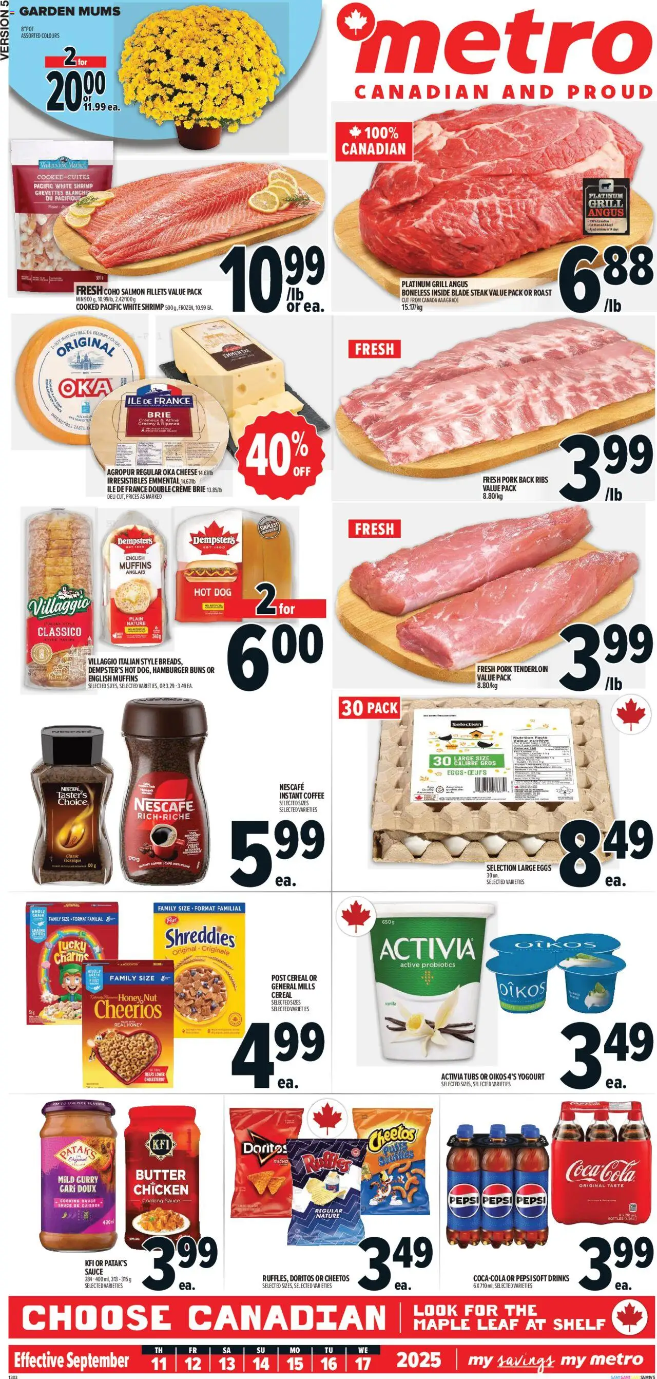 Metro flyer valid from 11.09.2025 | Page: 2 | Products: Eggs, Coffee, Chicken, Pork