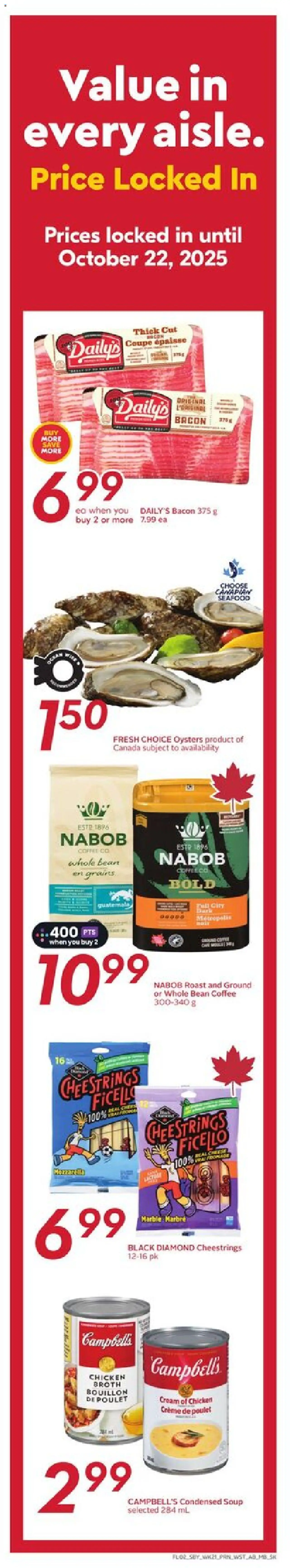 Sobeys flyer valid from 18.09.2025 | Page: 3 | Products: Cream, Coffee, Chicken