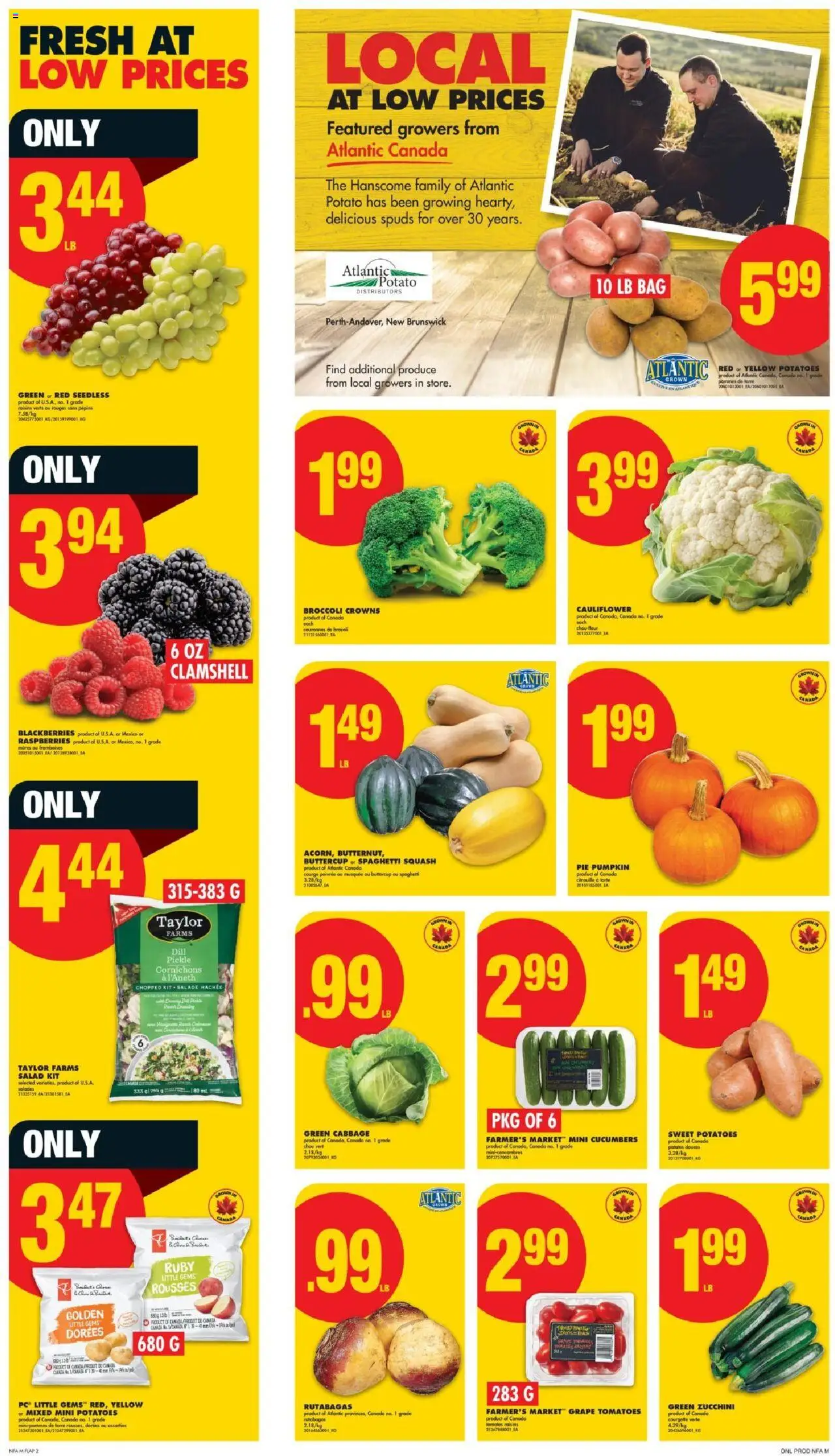 No Frills flyer valid from 18.09.2025 | Page: 2 | Products: Cucumbers, Potatoes, Bag, Pumpkin