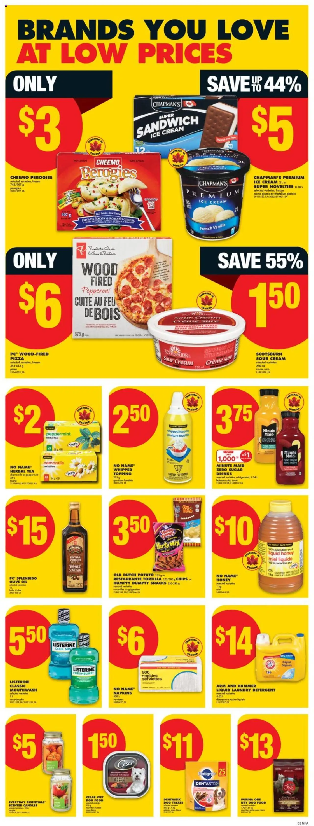 No Frills flyer valid from 18.09.2025 | Page: 4 | Products: Chips, Ice cream, PC, Detergent