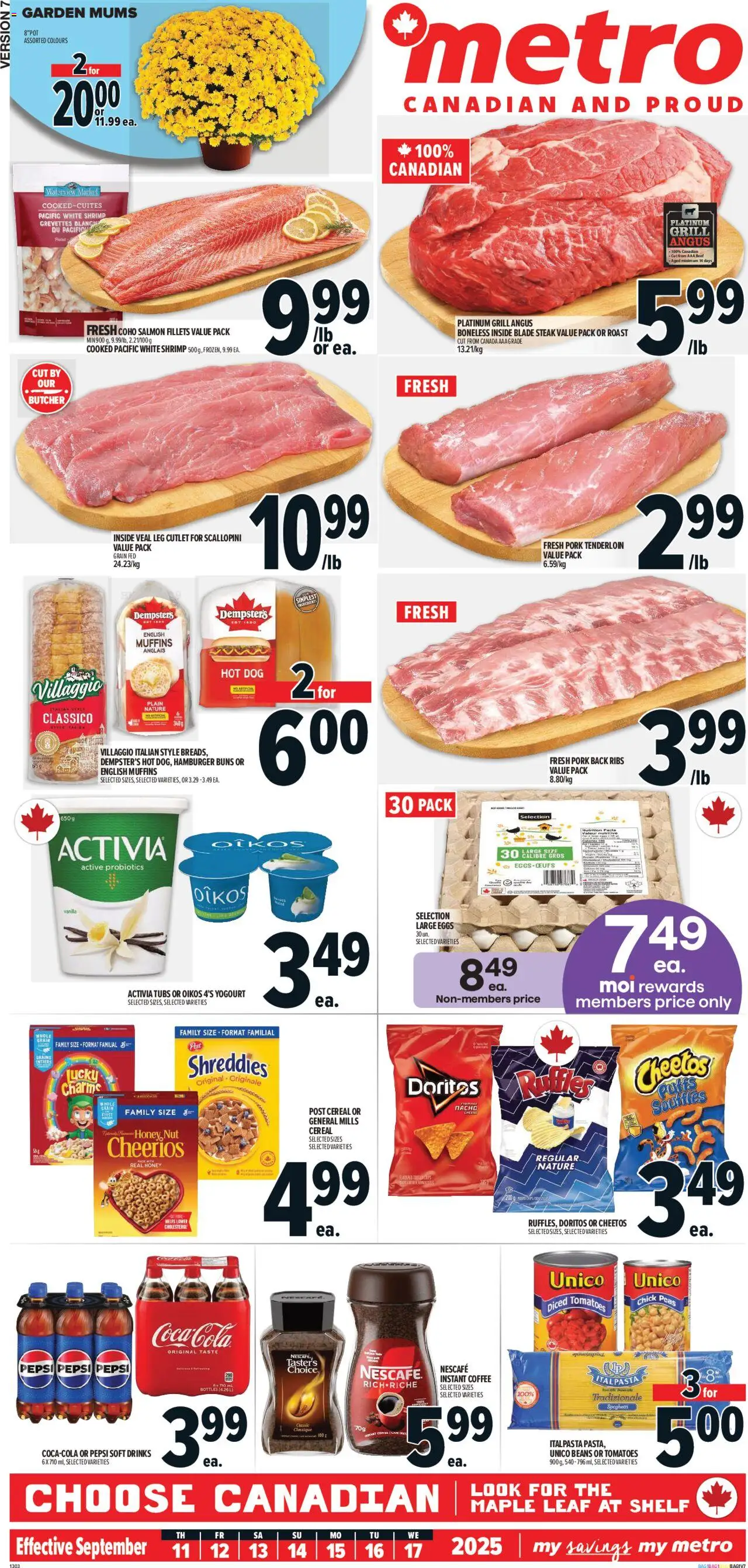 Metro flyer valid from 11.09.2025 | Page: 2 | Products: Pasta, Shelf, Coffee, Pork