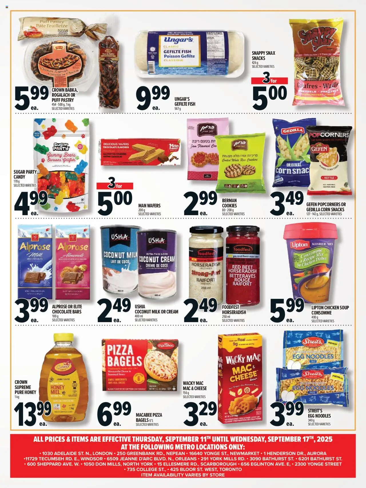 Metro flyer valid from 11.09.2025 | Page: 3 | Products: Noodles, Kettle, Cheese, Chocolate