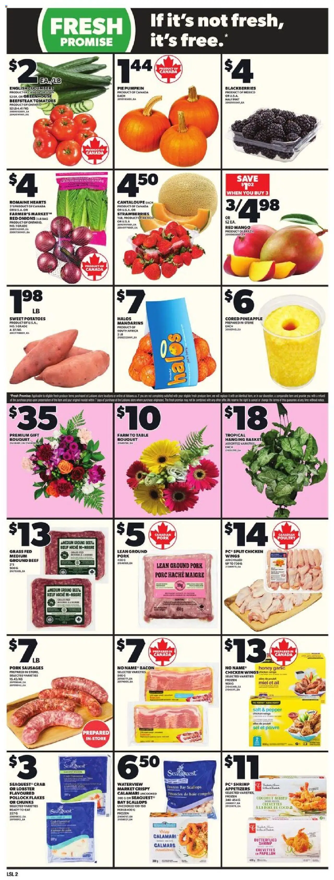 Loblaws flyer valid from 18.09.2025 | Page: 5 | Products: Beef, Flakes, Brush, Basket