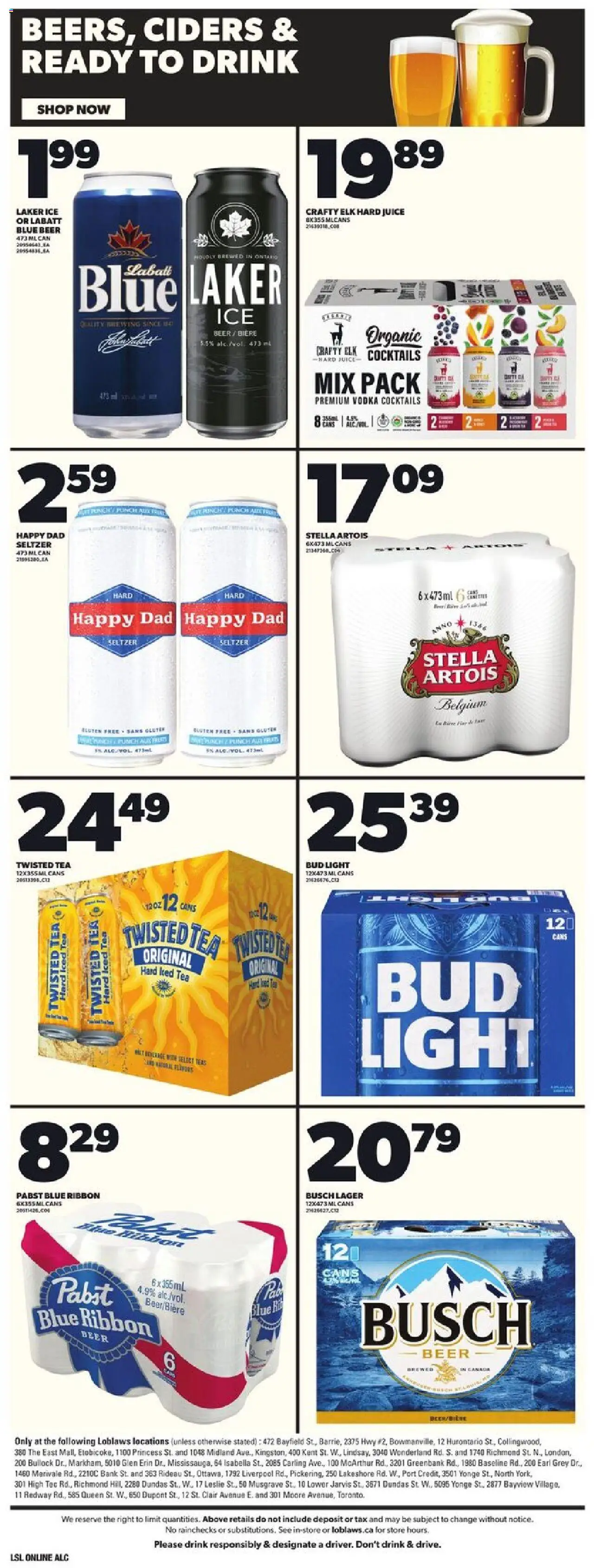 Loblaws flyer valid from 18.09.2025 | Page: 18 | Products: Tea, Vodka, Beer, Suit