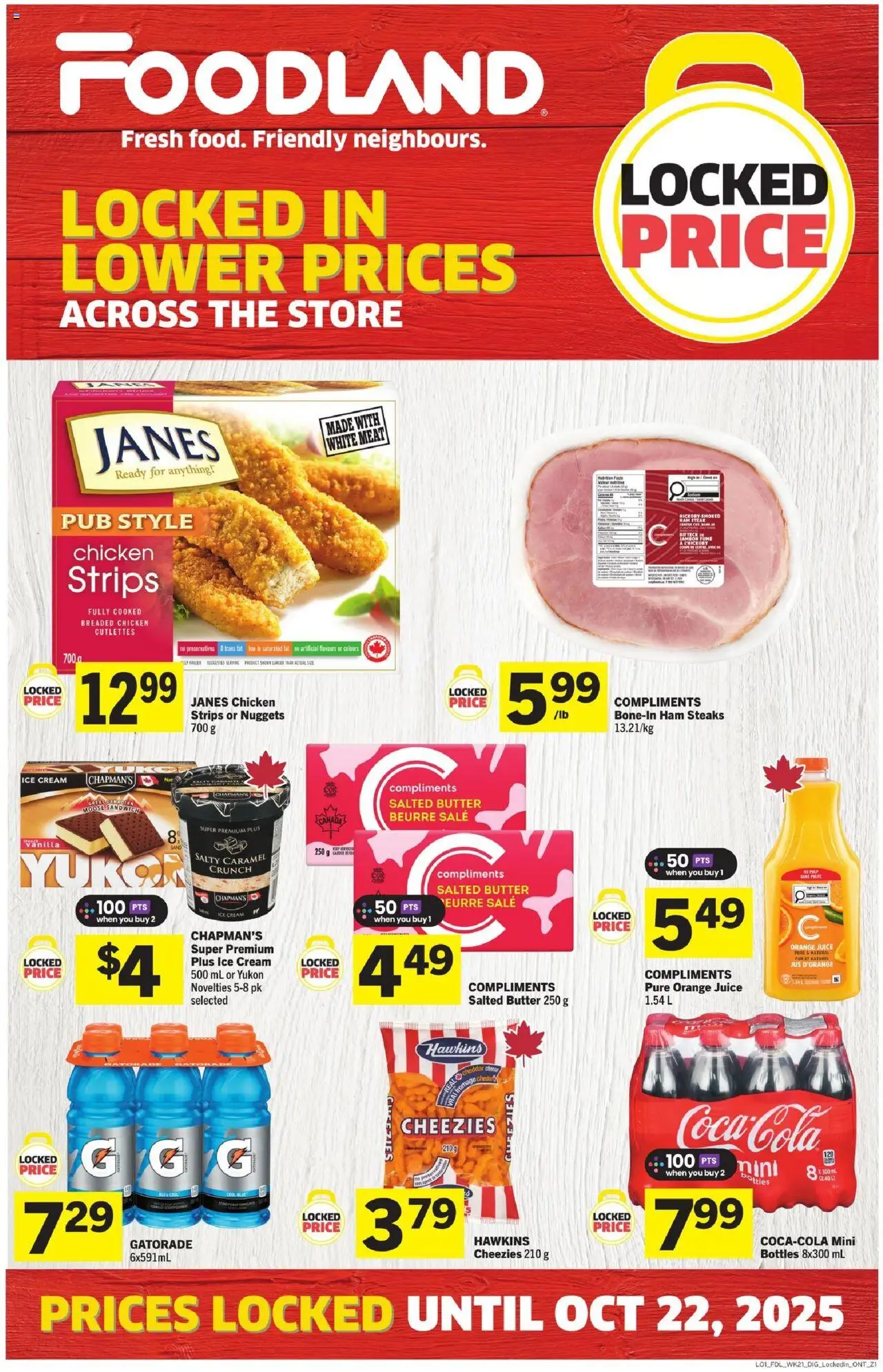 Foodland flyer valid from 17.09.2025 | Page: 1 | Products: Butter, Cheese, Juice, Chicken