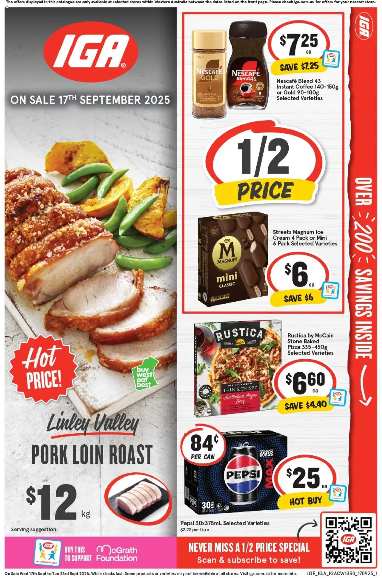 IGA catalogue - valid from 17.09.2025 | Page: 4 | Products: Coffee, Pizza, Nescafe, Foundation