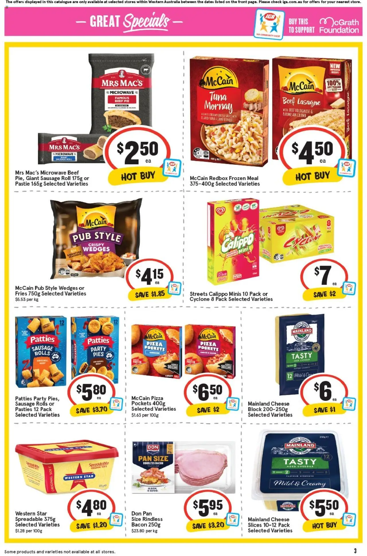 IGA catalogue - valid from 17.09.2025 | Page: 6 | Products: Pizza, Sausage, Pies, Foundation
