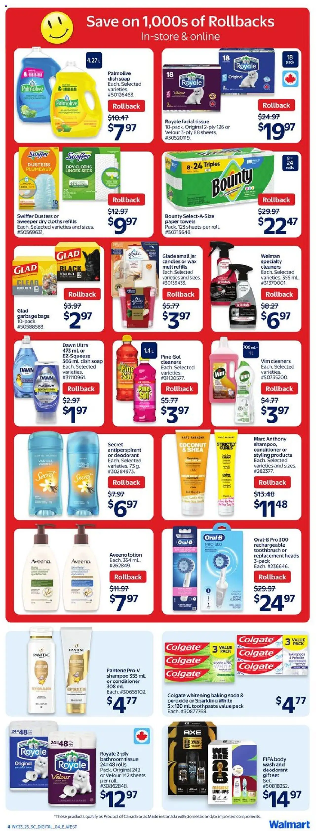 Walmart flyer valid from 11.09.2025 | Page: 10 | Products: Soap, Deodorant, Antiperspirant, Toothpaste