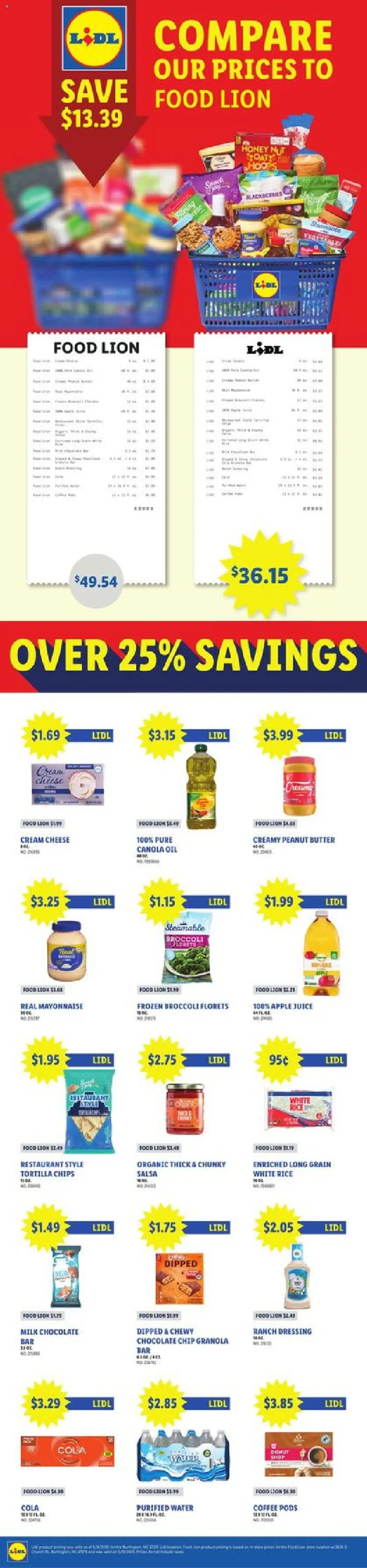 Lidl Compare our Prices - valid from 20.05.2025 | Page: 1 | Products: Milk, Oil, Rice, Cream