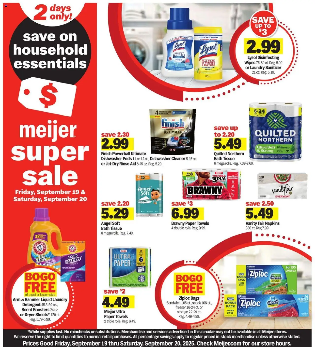 Meijer Weekly Ad - valid from 17.09.2025 | Page: 2 | Products: Bath, Freezer, Dryer, Dishwasher