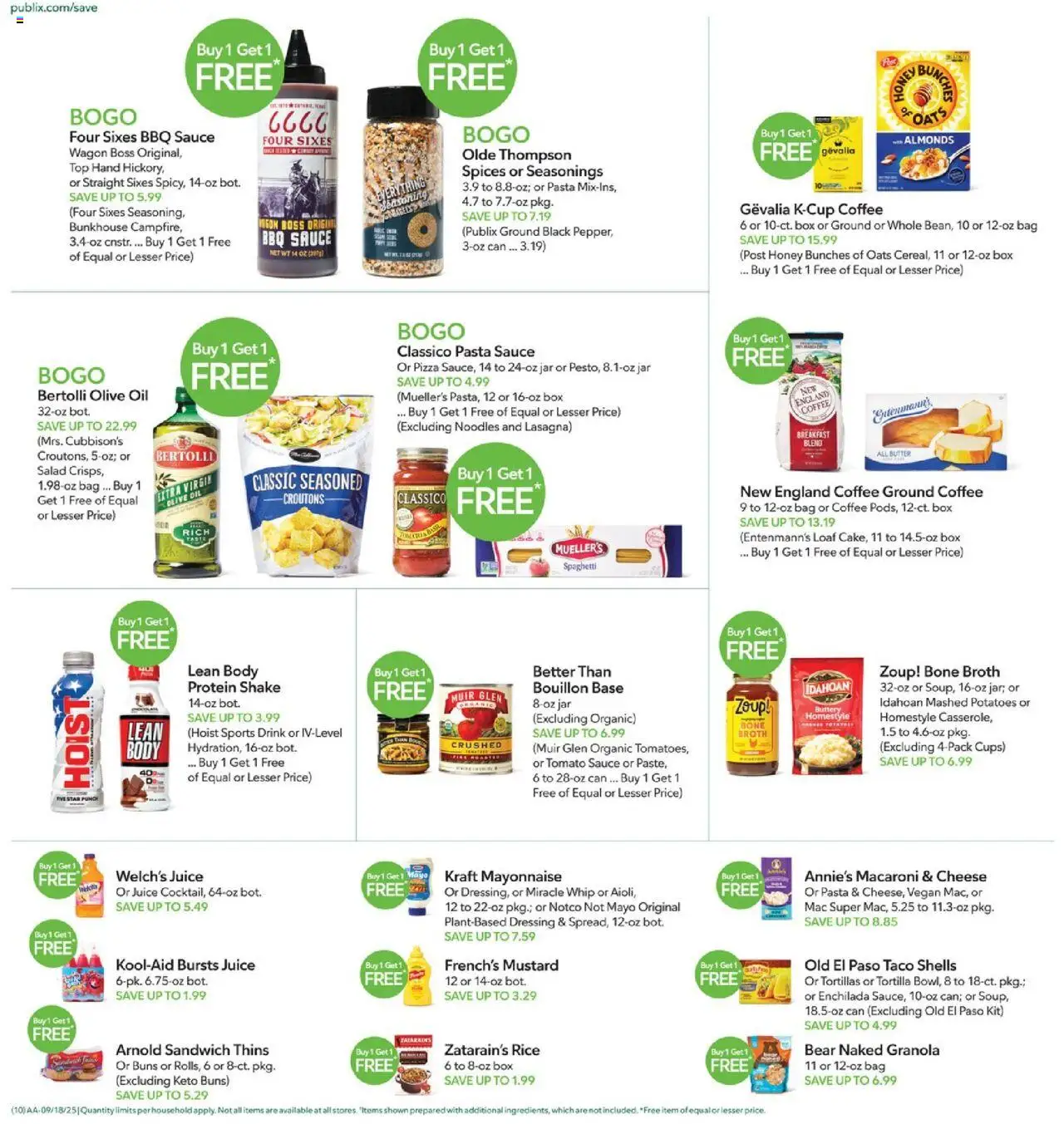 Publix Weekly Ad - valid from 17.09.2025 | Page: 10 | Products: Box, Oil, Juice, Sauce