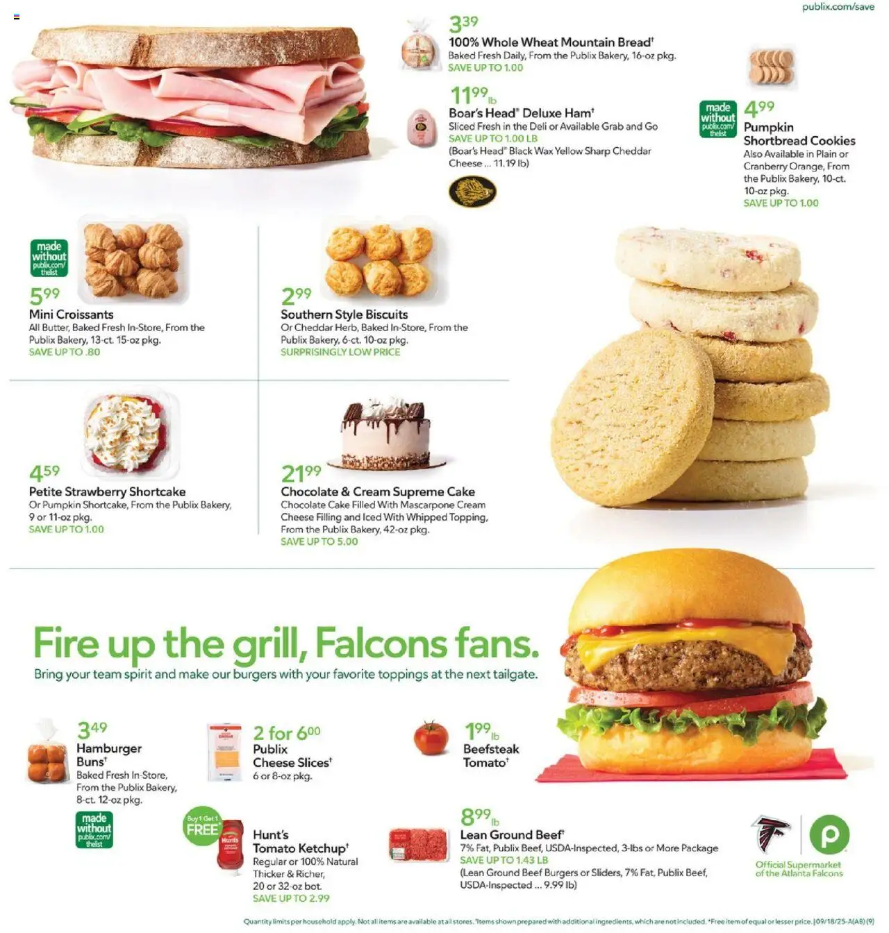 Publix Weekly Ad - valid from 17.09.2025 | Page: 9 | Products: Cheese, Cream, Croissants, Pumpkin