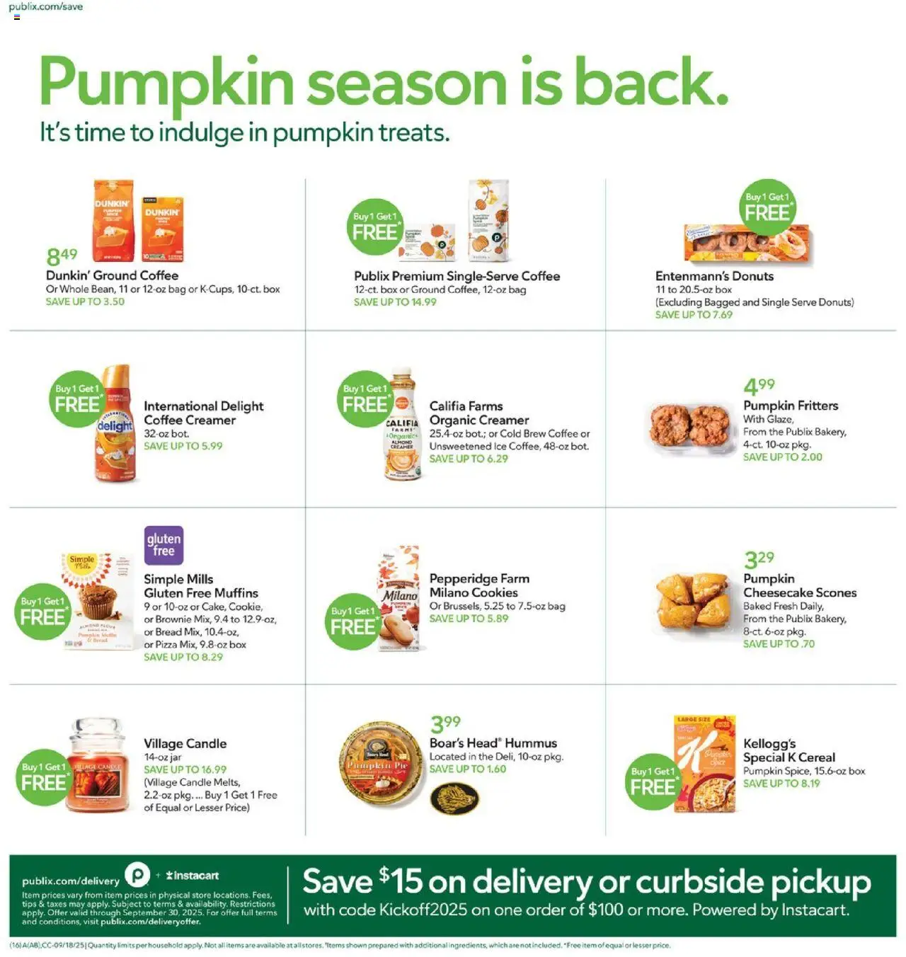 Publix Weekly Ad - valid from 17.09.2025 | Page: 16 | Products: Box, Pizza, Cookies, Pumpkin