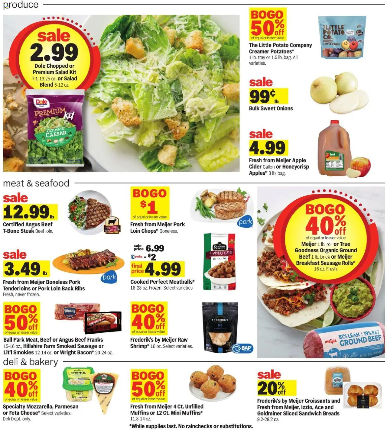 Meijer Weekly Ad - MI - valid from 17.09.2025 | Page: 2 | Products: Bakery, Salad, Seafood, Sausage