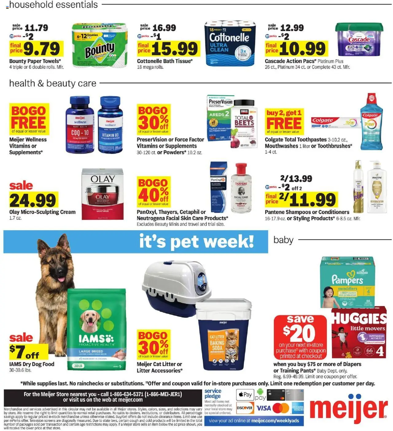 Meijer Weekly Ad - MI - valid from 17.09.2025 | Page: 4 | Products: Dog Food, Cat Litter, Cream, Television