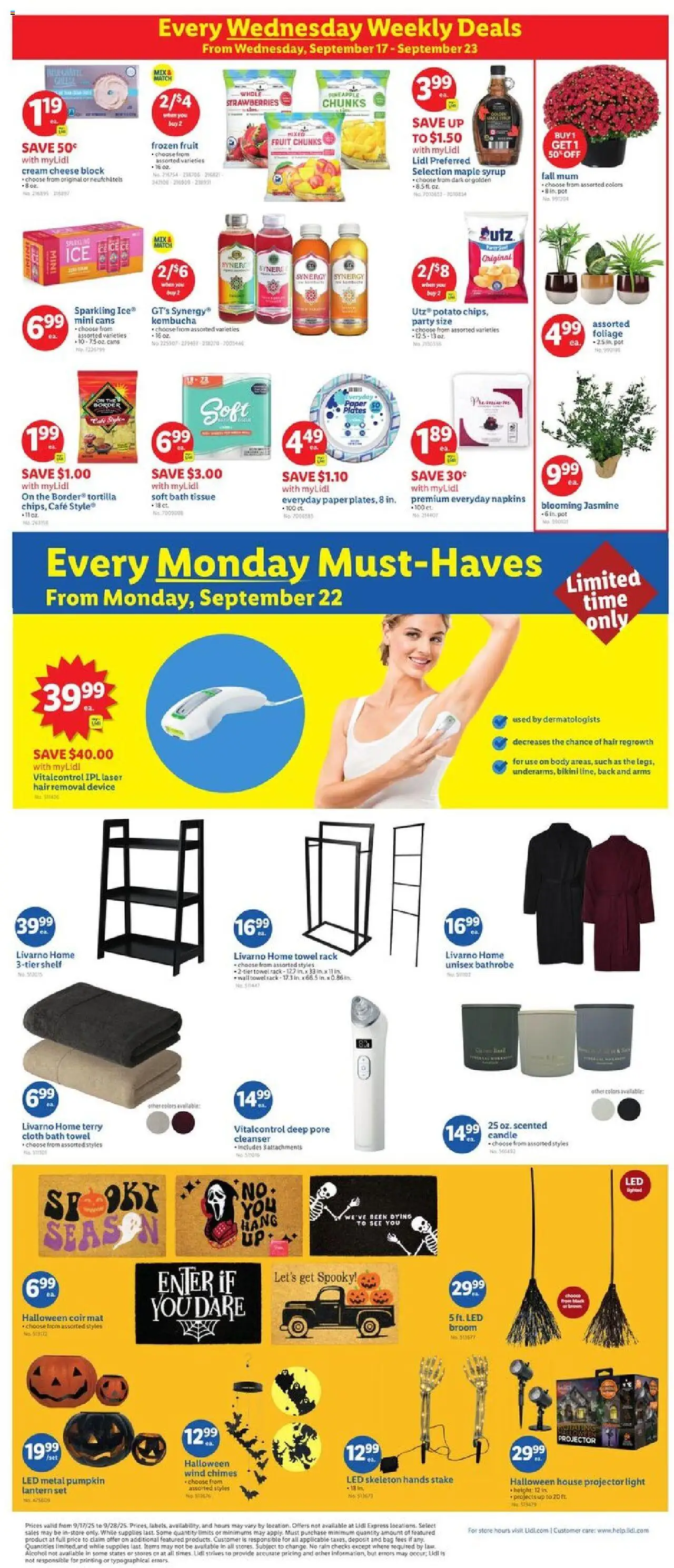 Lidl Weekly Ad - SC - valid from 17.09.2025 | Page: 2 | Products: Strawberries, Cream, Bathrobe, Bag
