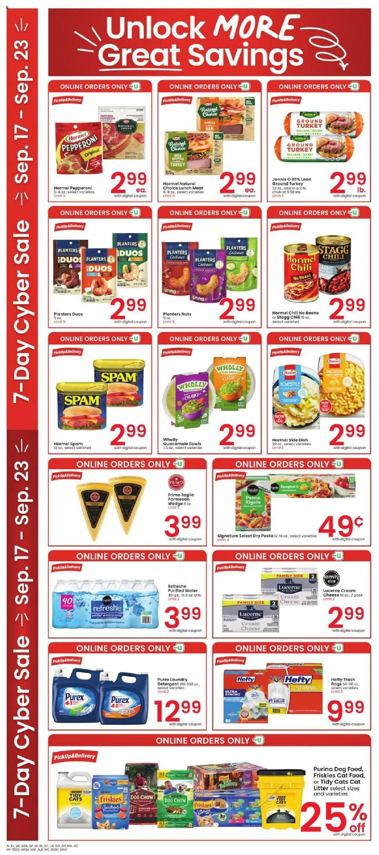 Albertsons Weekly Ad - valid from 17.09.2025 | Page: 4 | Products: Detergent, Nuts, Cream, Water
