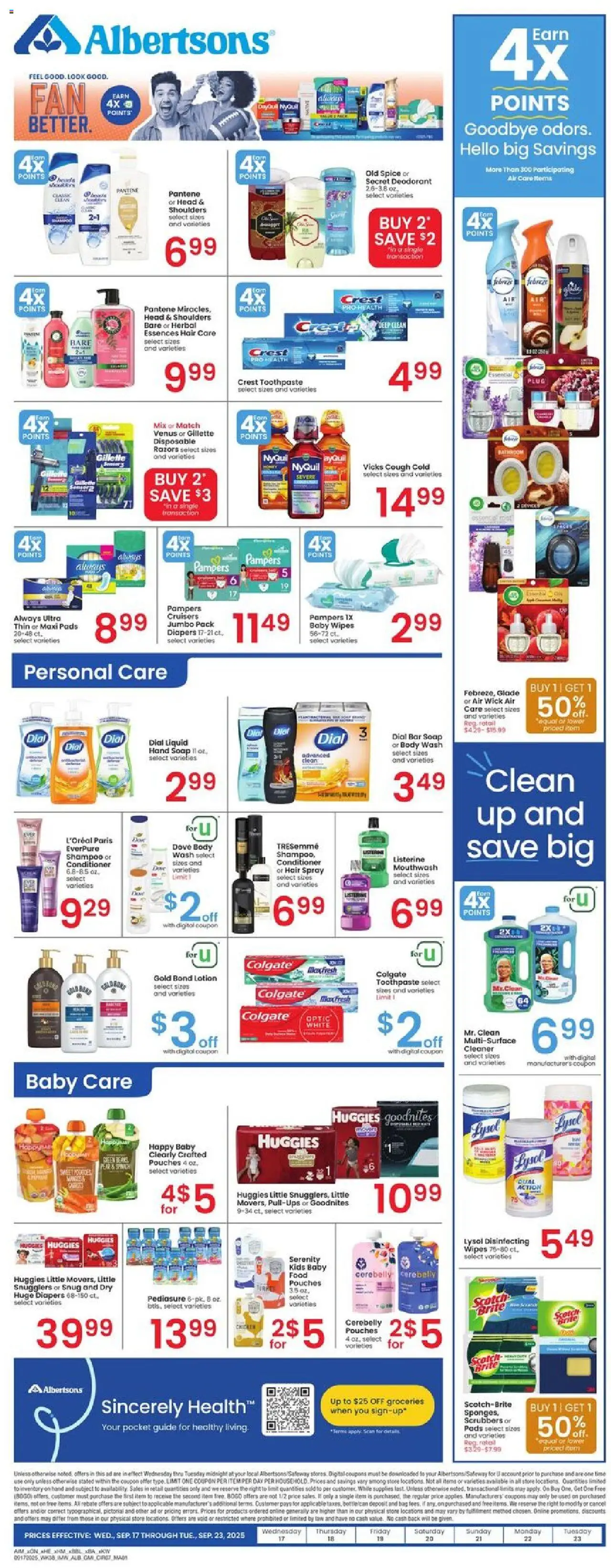 Albertsons Weekly Ad - valid from 17.09.2025 | Page: 7 | Products: Shampoo, Conditioner, Soap, Toothpaste