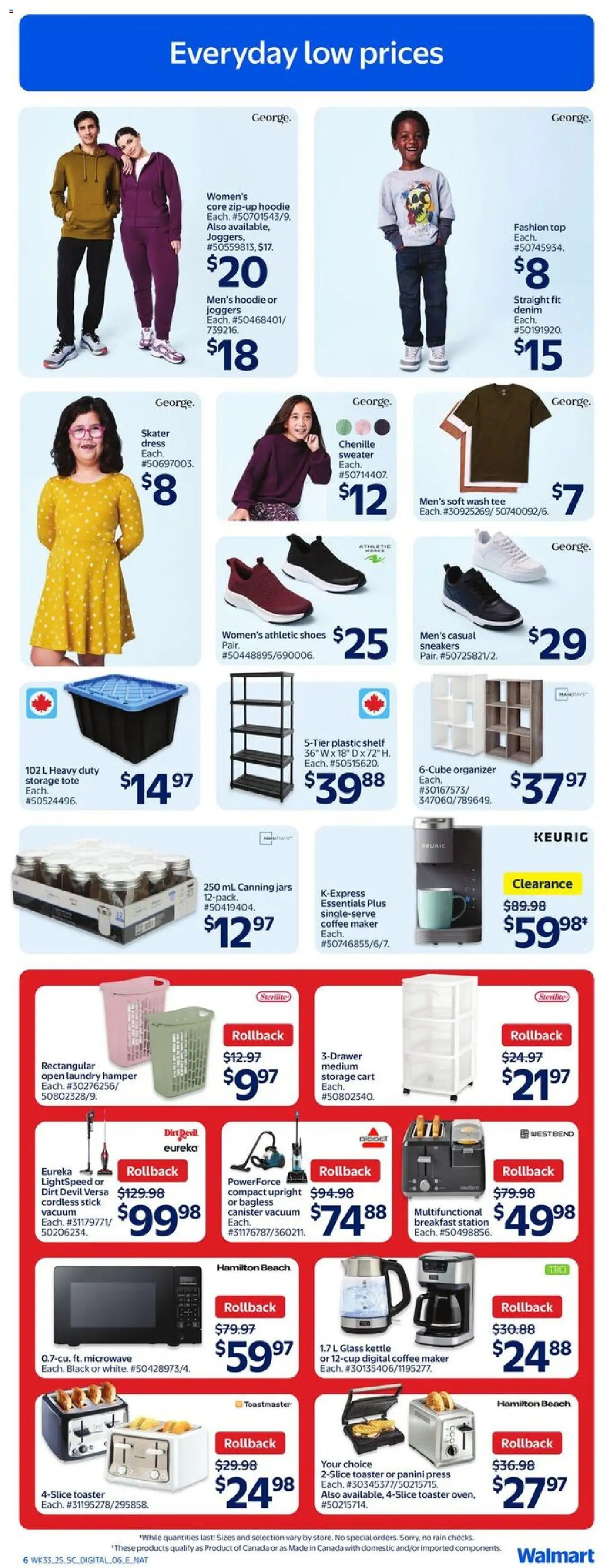Walmart flyer valid from 11.09.2025 | Page: 14 | Products: Coffee maker, Kettle, Toaster, Shelf