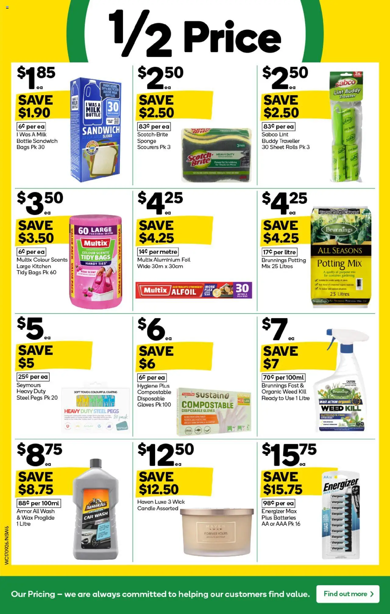 Woolworths catalogue - valid from 17.09.2025 | Page: 6 | Products: Aluminium foil, Gloves, Batteries, Candle