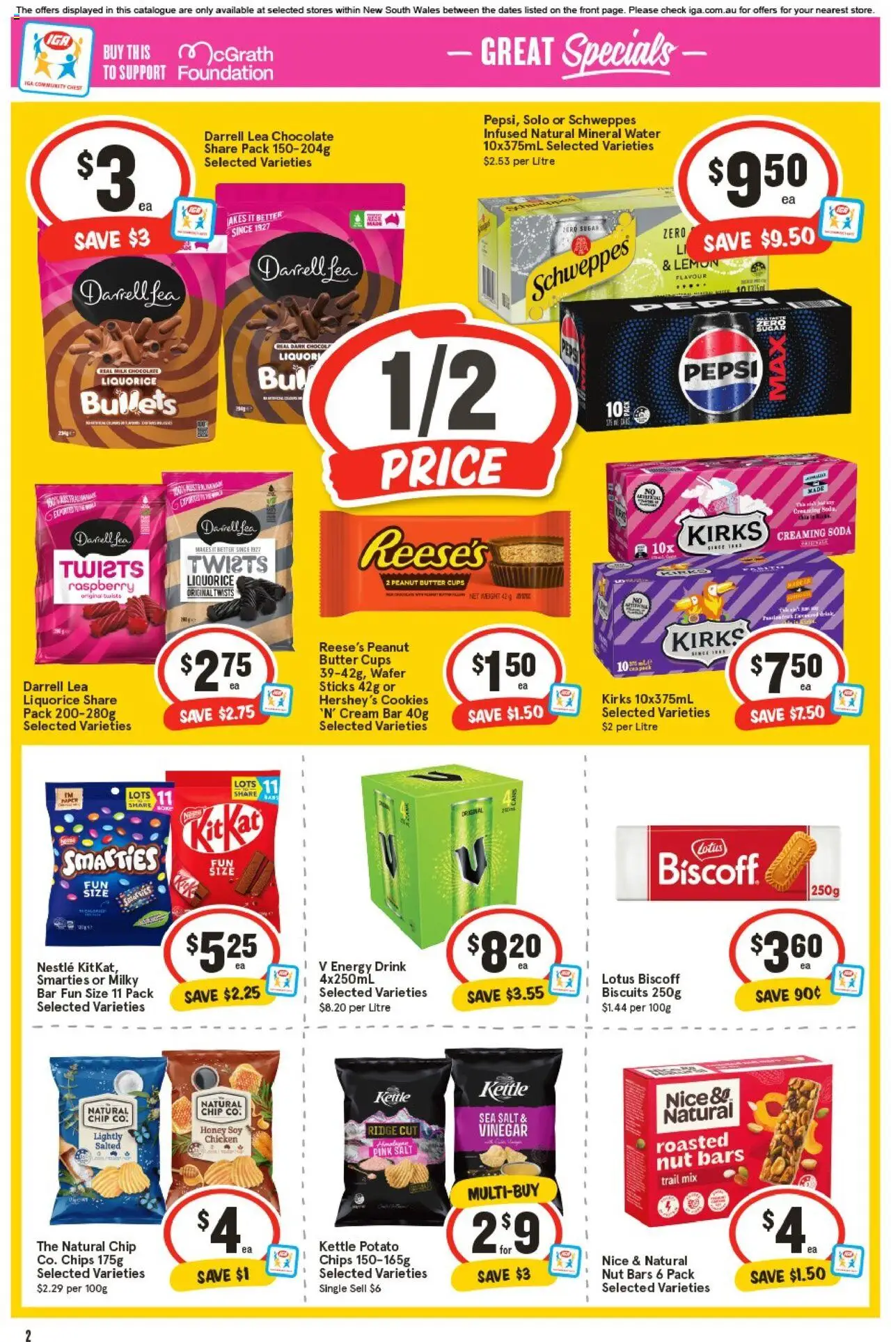 IGA catalogue - valid from 17.09.2025 | Page: 5 | Products: Energy drink, Honey, Sugar, Foundation