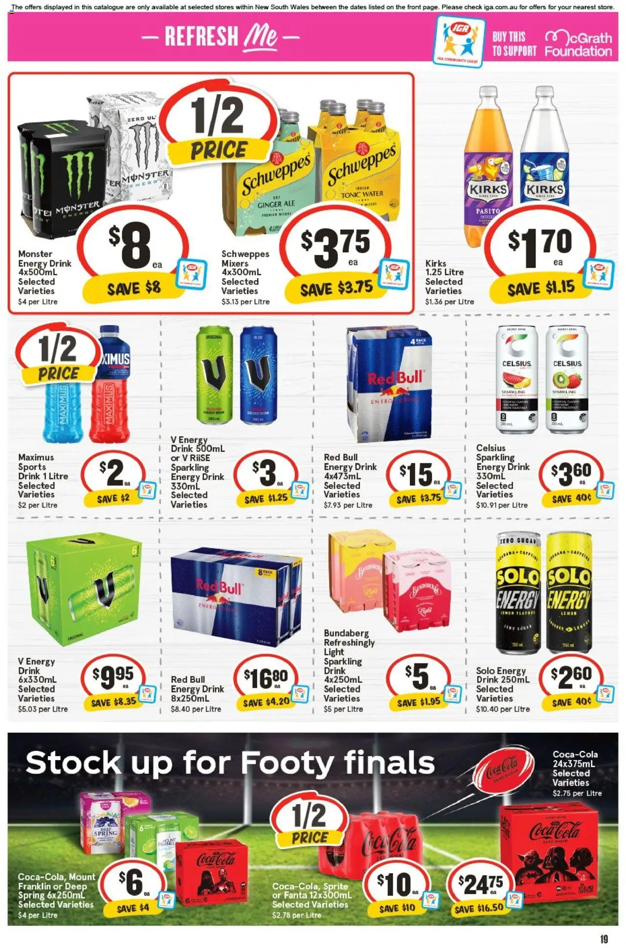 IGA catalogue - valid from 17.09.2025 | Page: 18 | Products: Light, Coca Cola, Water, Sugar