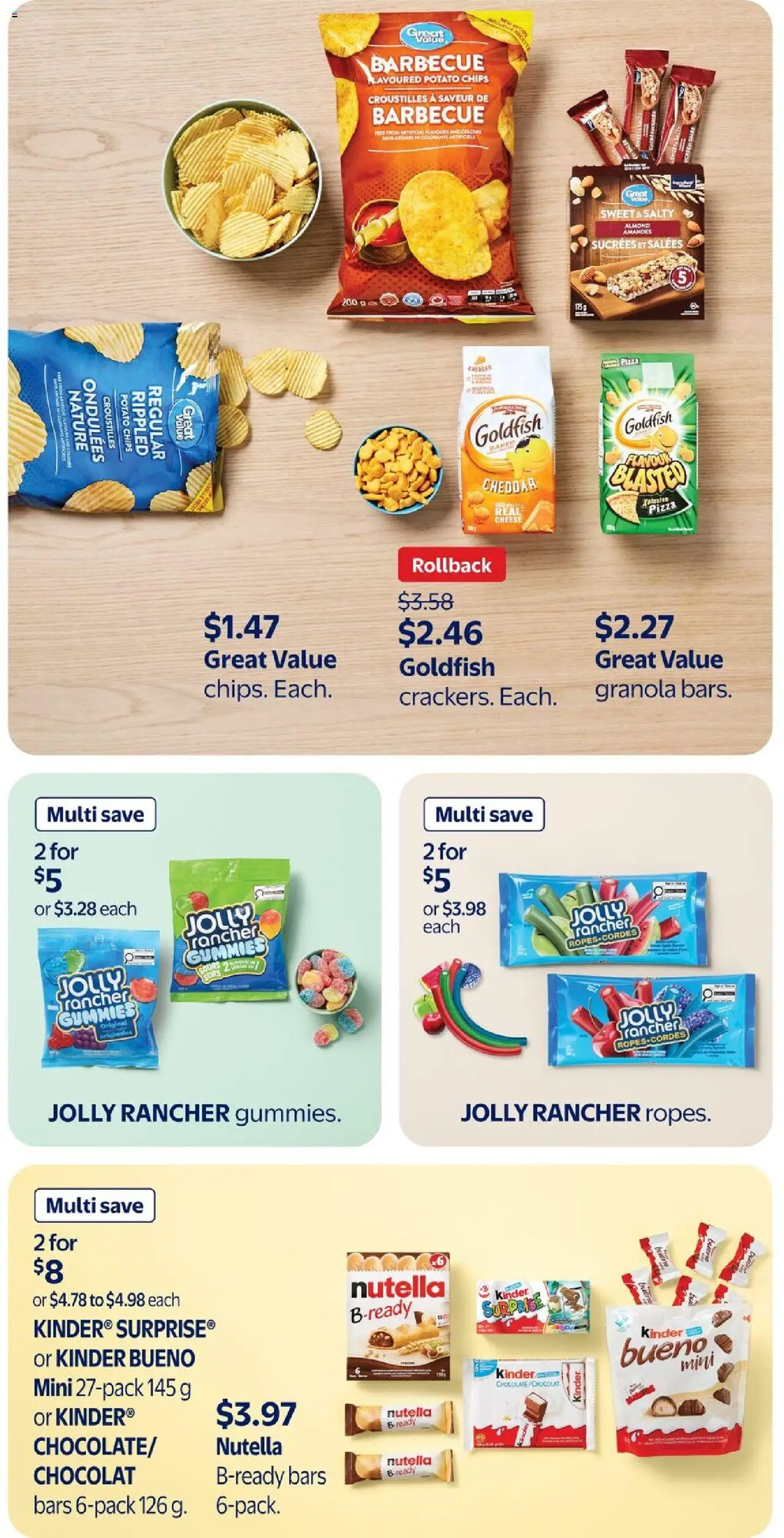 Walmart flyer valid from 07.08.2025 | Page: 23 | Products: Chips, Cheese, Pizza