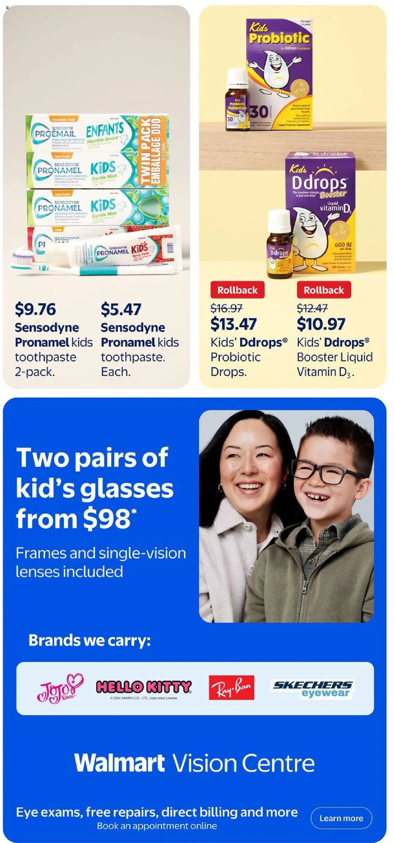 Walmart flyer valid from 07.08.2025 | Page: 41 | Products: Glasses, Toothpaste
