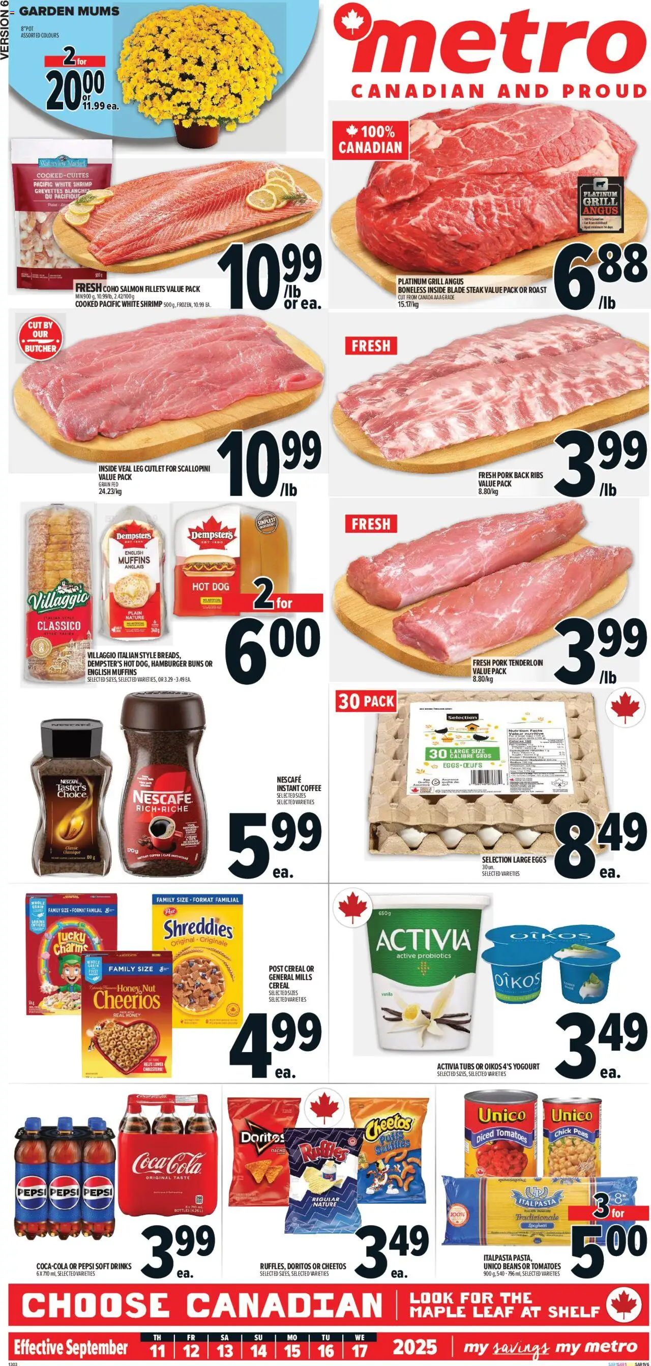 Metro flyer valid from 11.09.2025 | Page: 2 | Products: Eggs, Coffee, Pork, Tomatoes