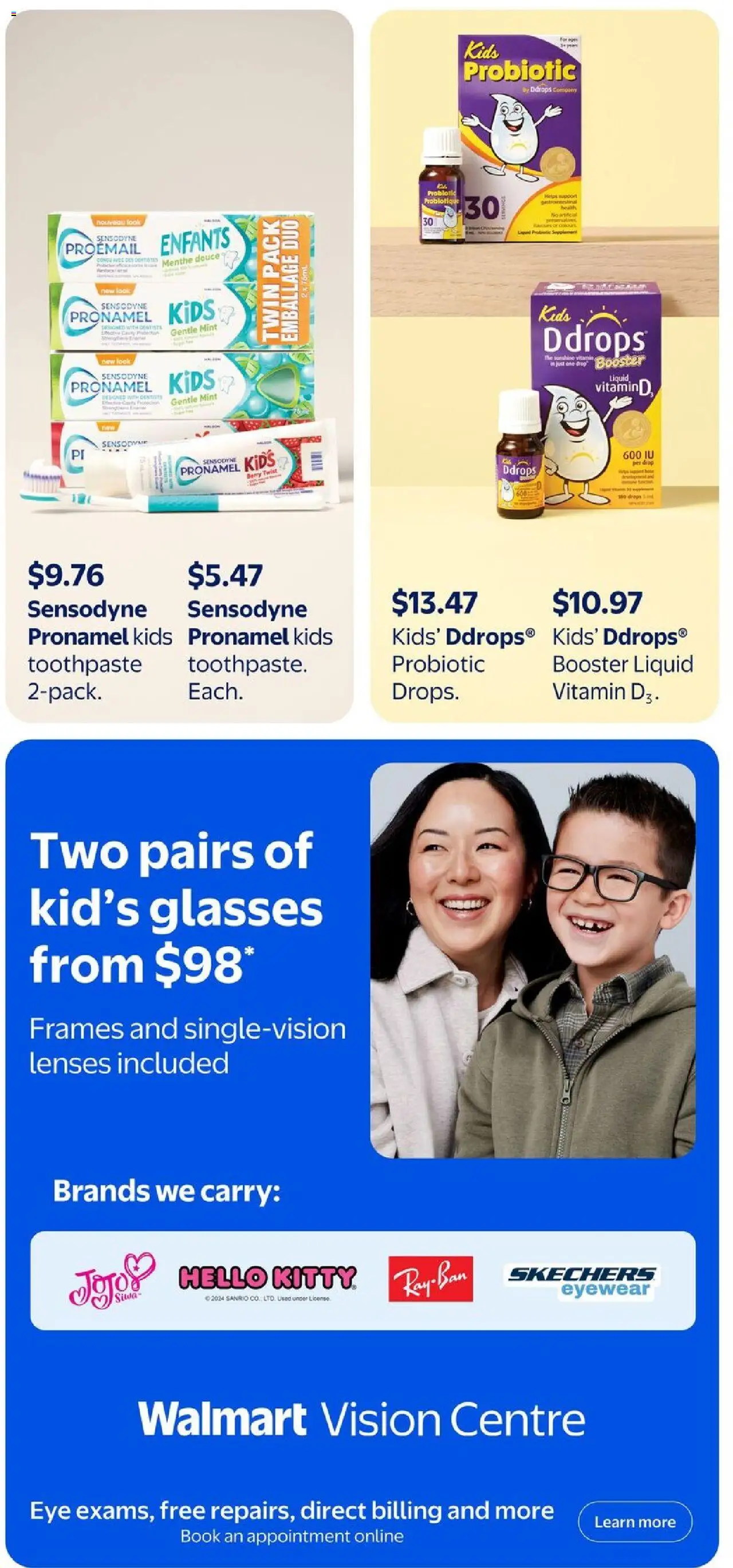 Walmart flyer valid from 07.08.2025 | Page: 40 | Products: Glasses, Toothpaste