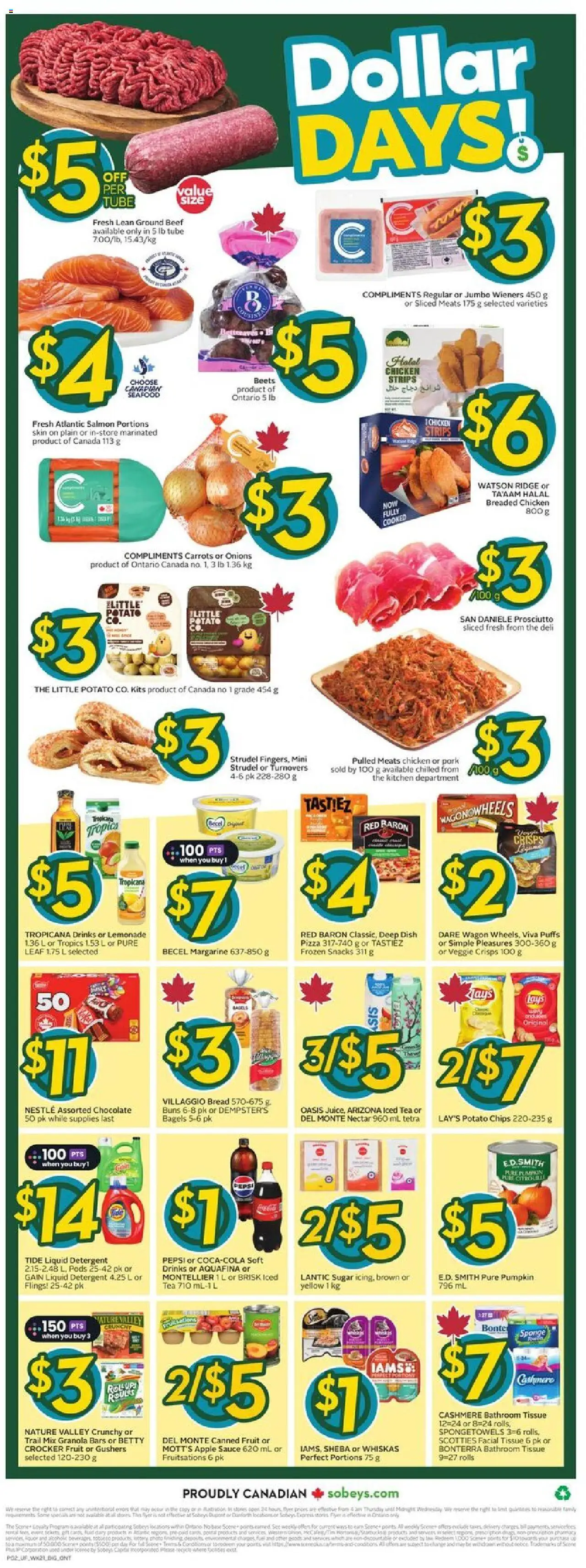 Sobeys flyer valid from 18.09.2025 | Page: 4 | Products: Sponge, Ridge, Detergent, Bread