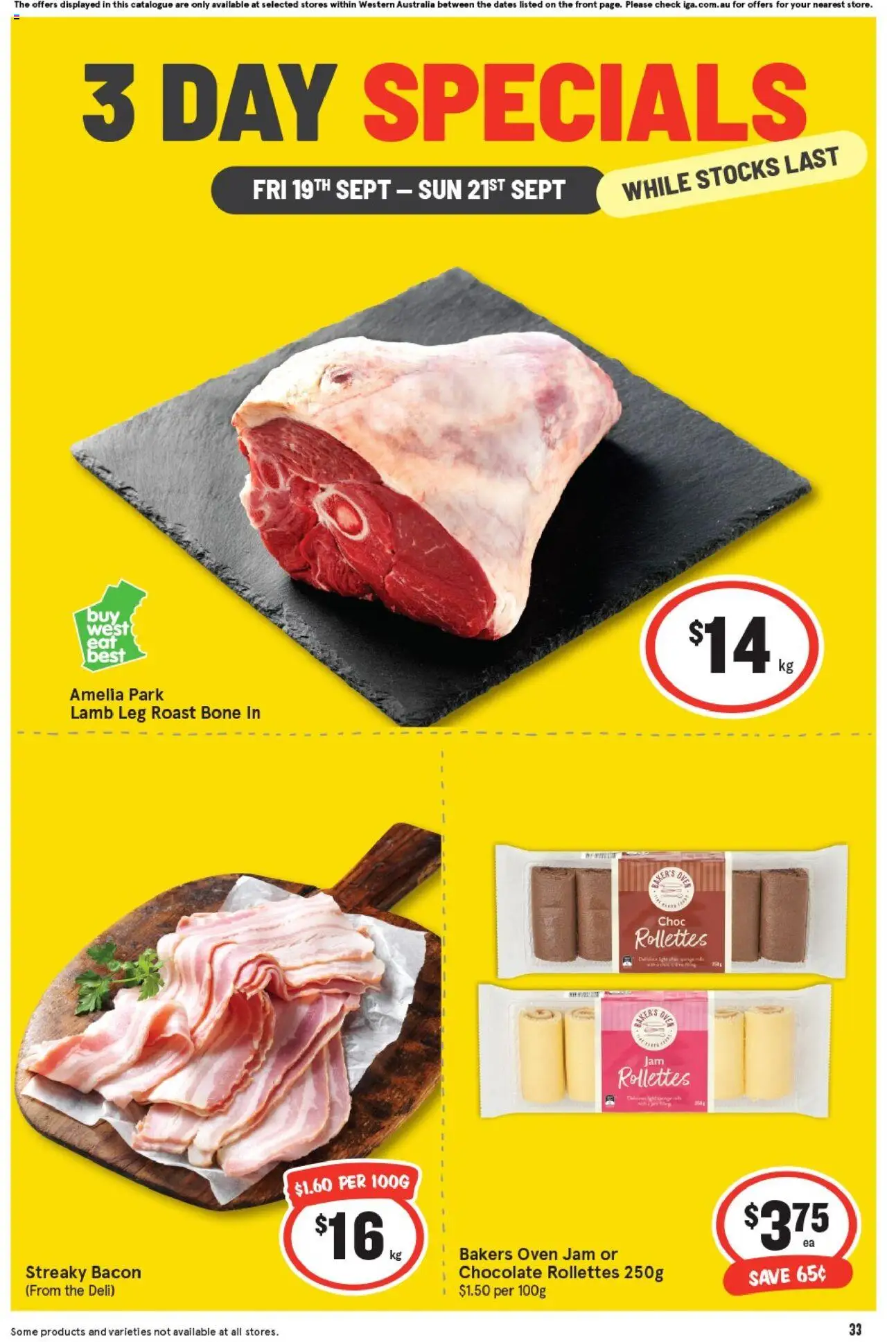 IGA catalogue - valid from 19.09.2025 | Page: 1 | Products: Bacon, Chocolate, Lamb, Oven