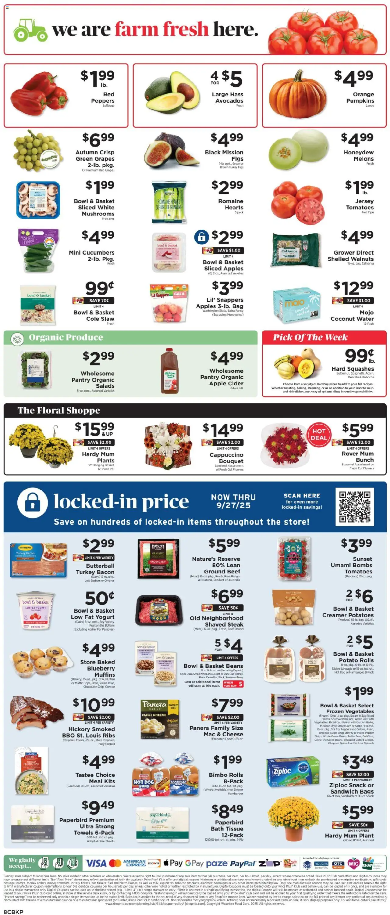 ShopRite Weekly Ad - valid from 18.09.2025 | Page: 9 | Products: Apples, Rice, Grapes, Muffin