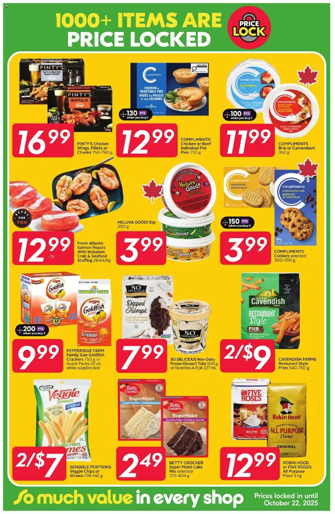 Sobeys flyer valid from 18.09.2025 | Page: 3 | Products: Cream, Cookies, Cheese, Chicken