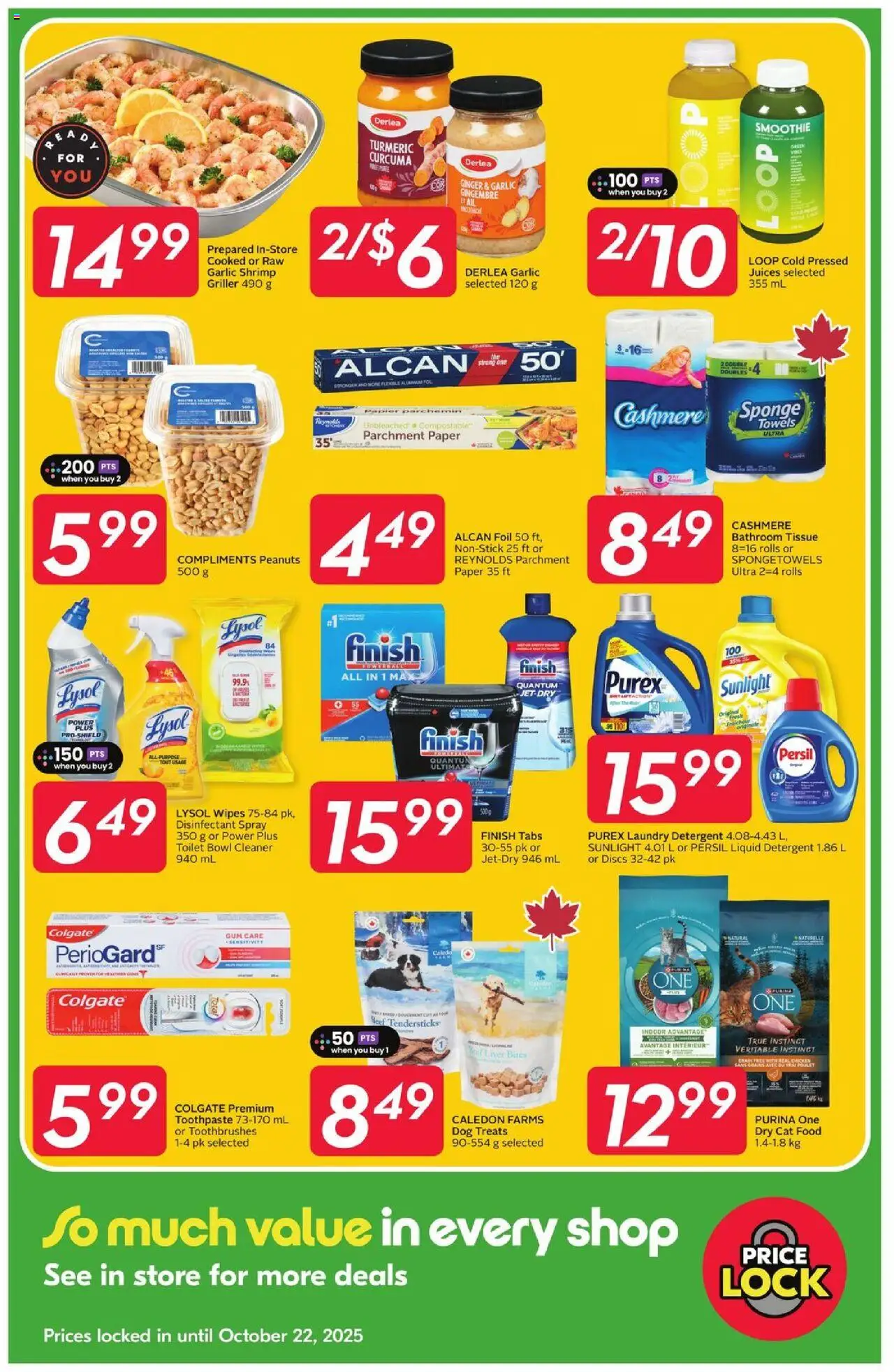 Sobeys flyer valid from 18.09.2025 | Page: 5 | Products: Beef, Sponge, Toothpaste, Detergent