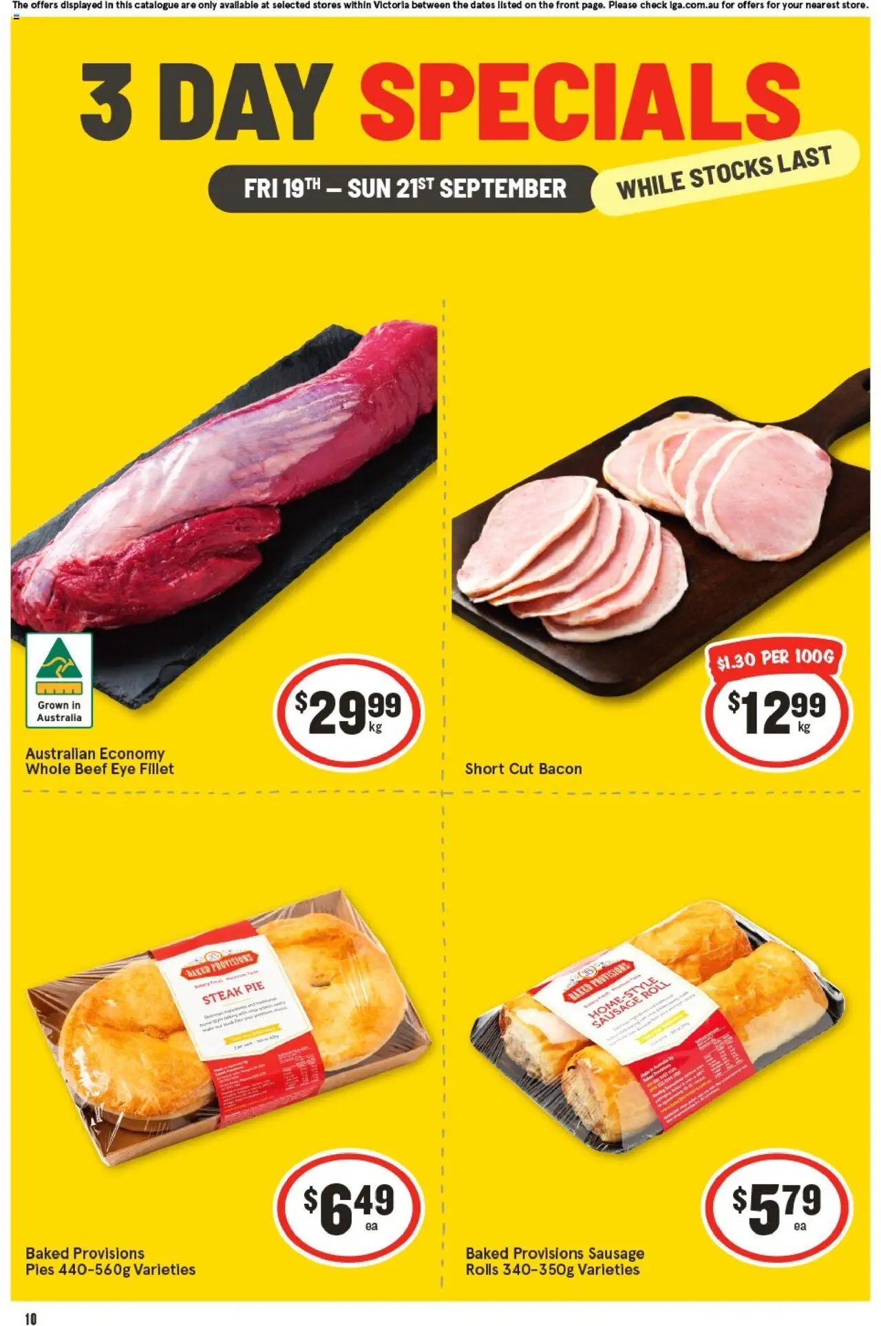 IGA catalogue - valid from 19.09.2025 | Page: 1 | Products: Beef, Steak, Sausage, Pies