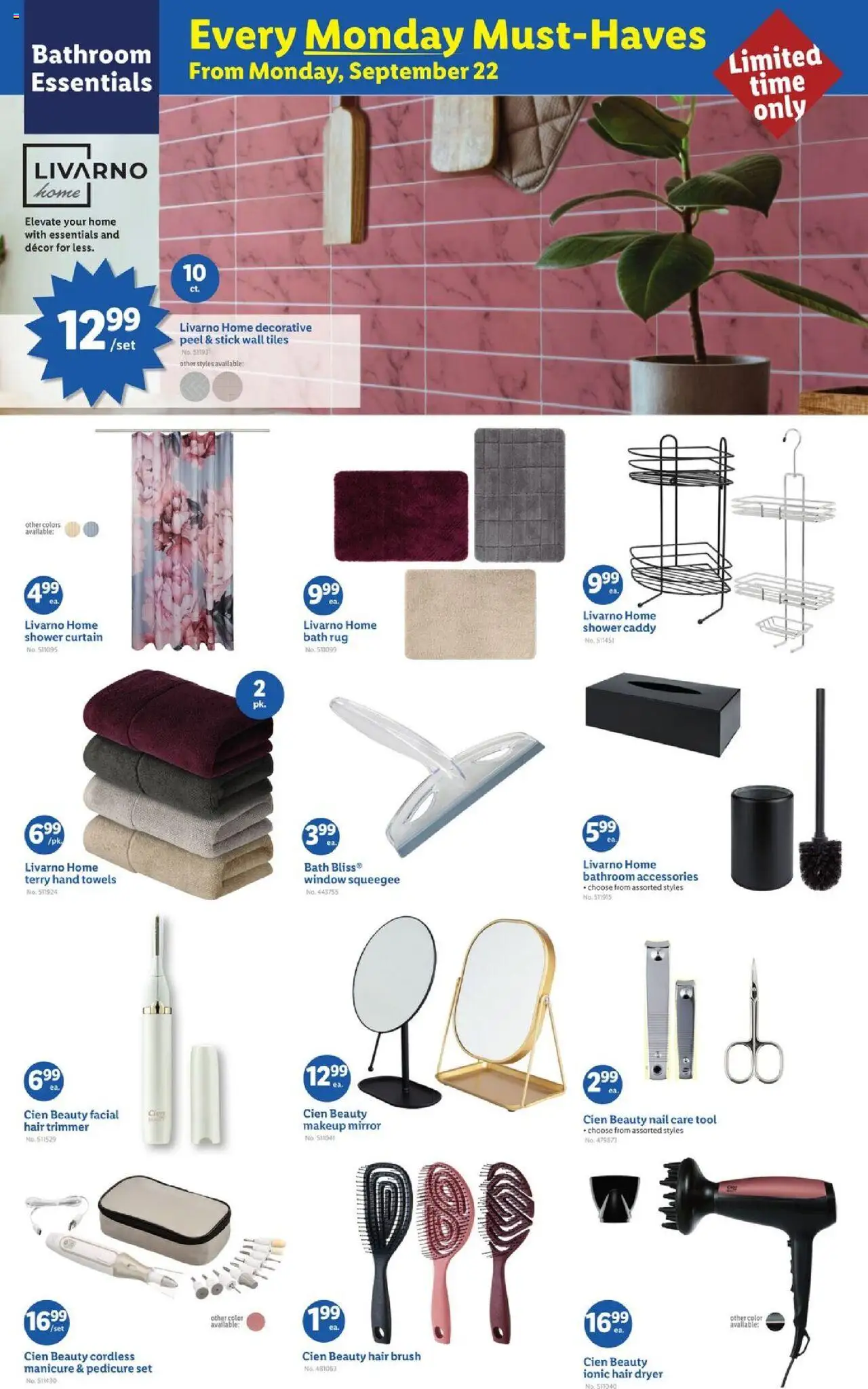 Lidl Weekly Ad - DC - valid from 17.09.2025 | Page: 6 | Products: Shower, Mirror, Brush, Dryer