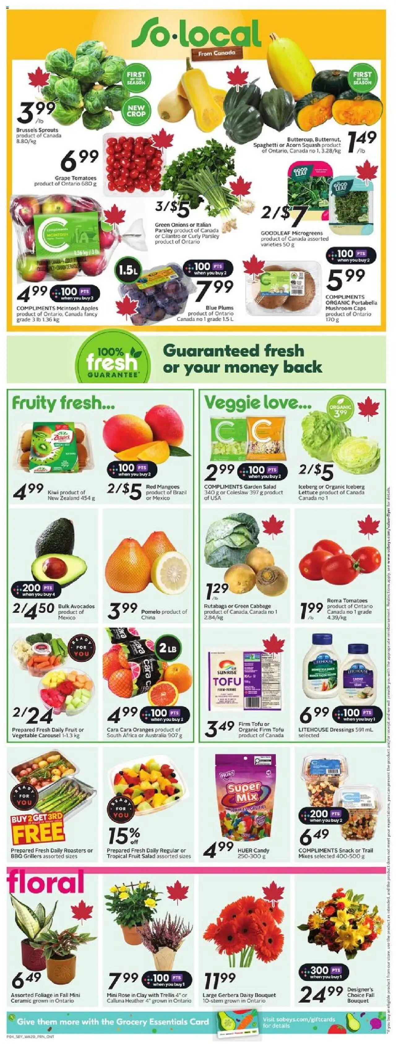 Sobeys flyer valid from 11.09.2025 | Page: 7 | Products: Kiwi, Apples, Oranges, Tomatoes