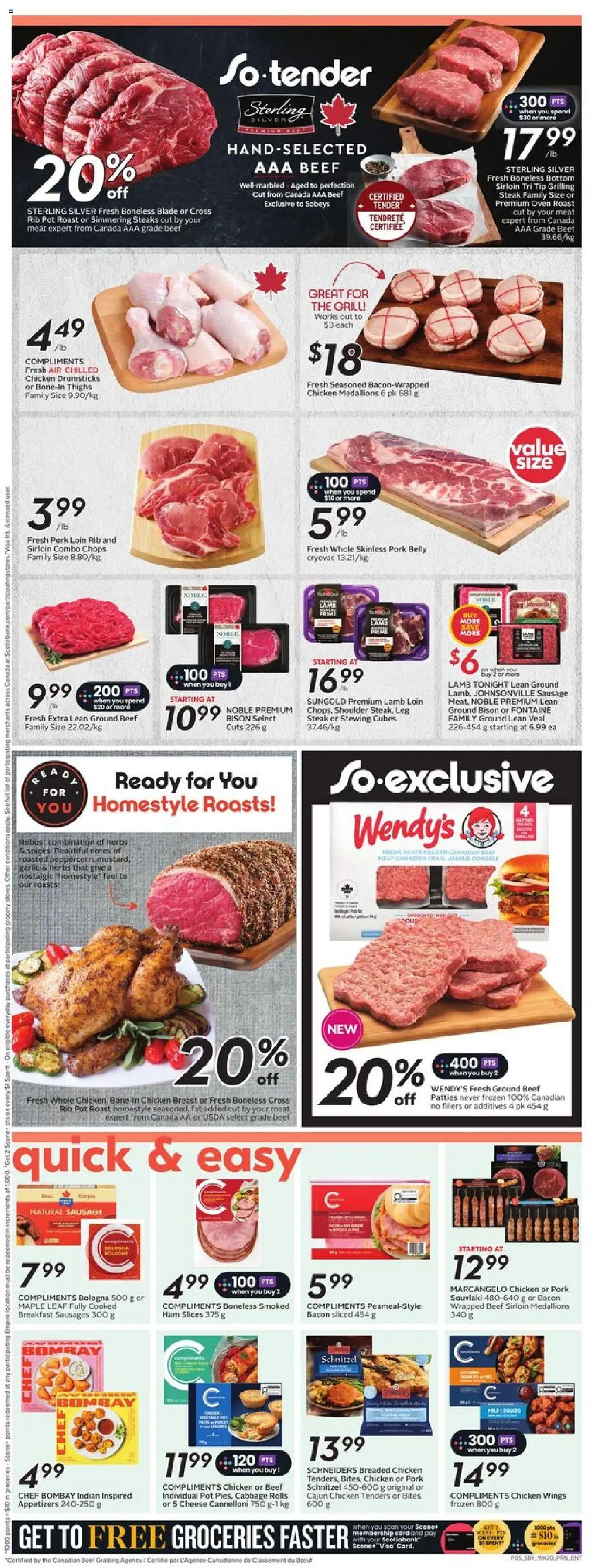 Sobeys flyer valid from 11.09.2025 | Page: 8 | Products: Oven, Grill, Chicken, Pork