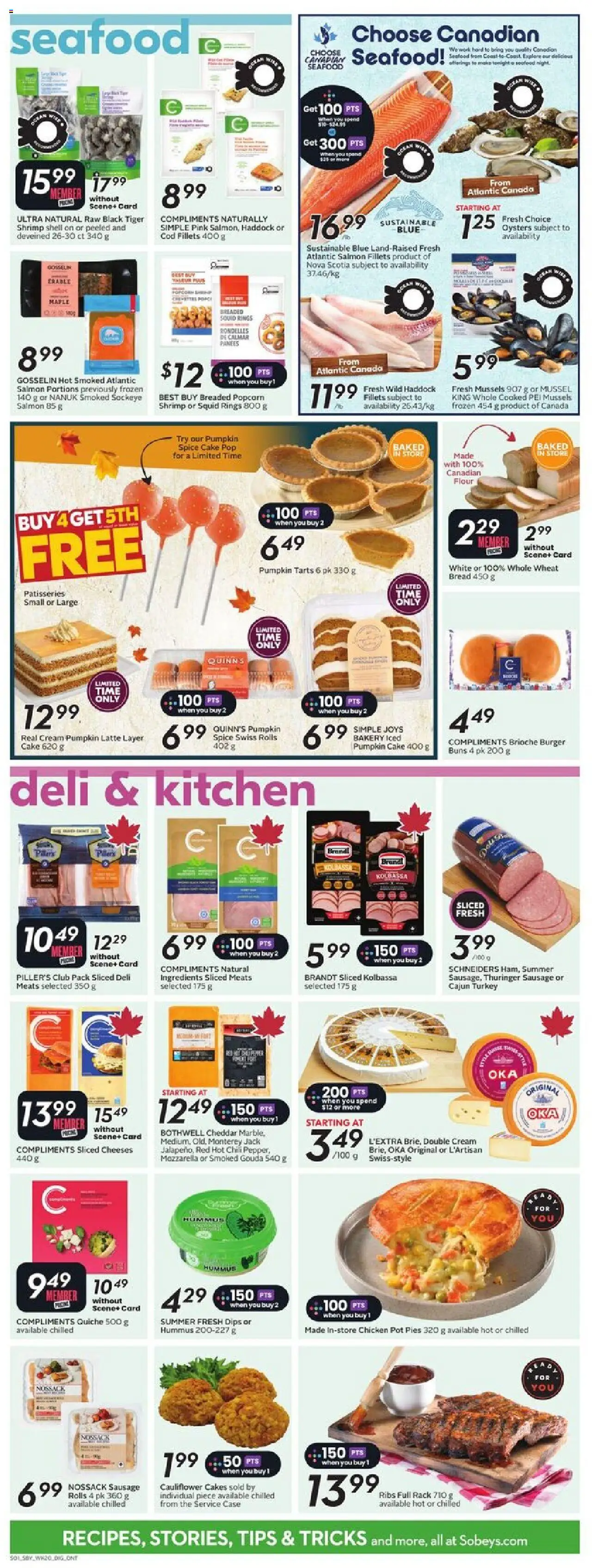 Sobeys flyer valid from 11.09.2025 | Page: 9 | Products: Turkey, Case, Bakery, Pumpkin