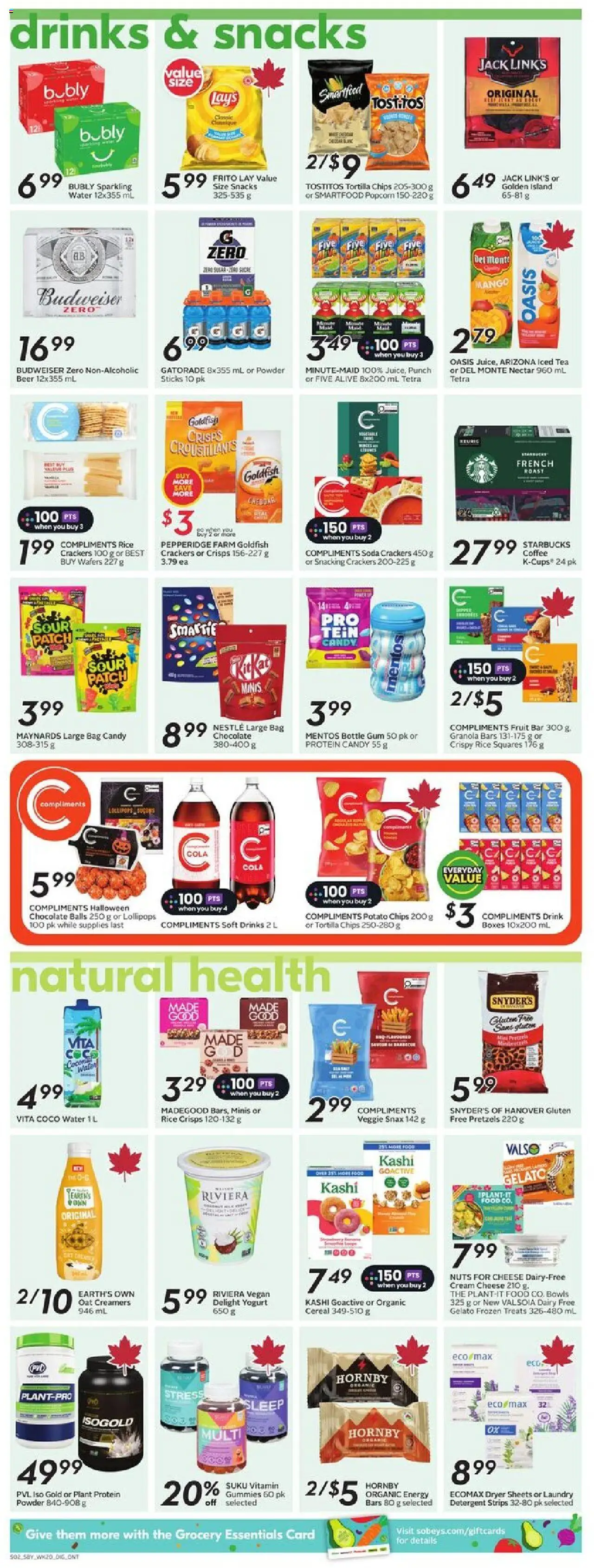 Sobeys flyer valid from 11.09.2025 | Page: 10 | Products: Tea, Bag, Dryer, Beer