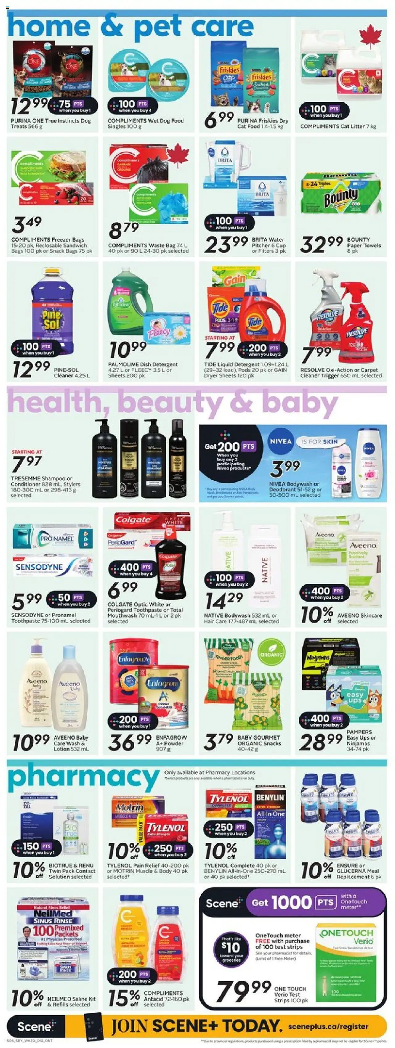 Sobeys flyer valid from 11.09.2025 | Page: 12 | Products: Shampoo, Toothpaste, Mouthwash, Carpet