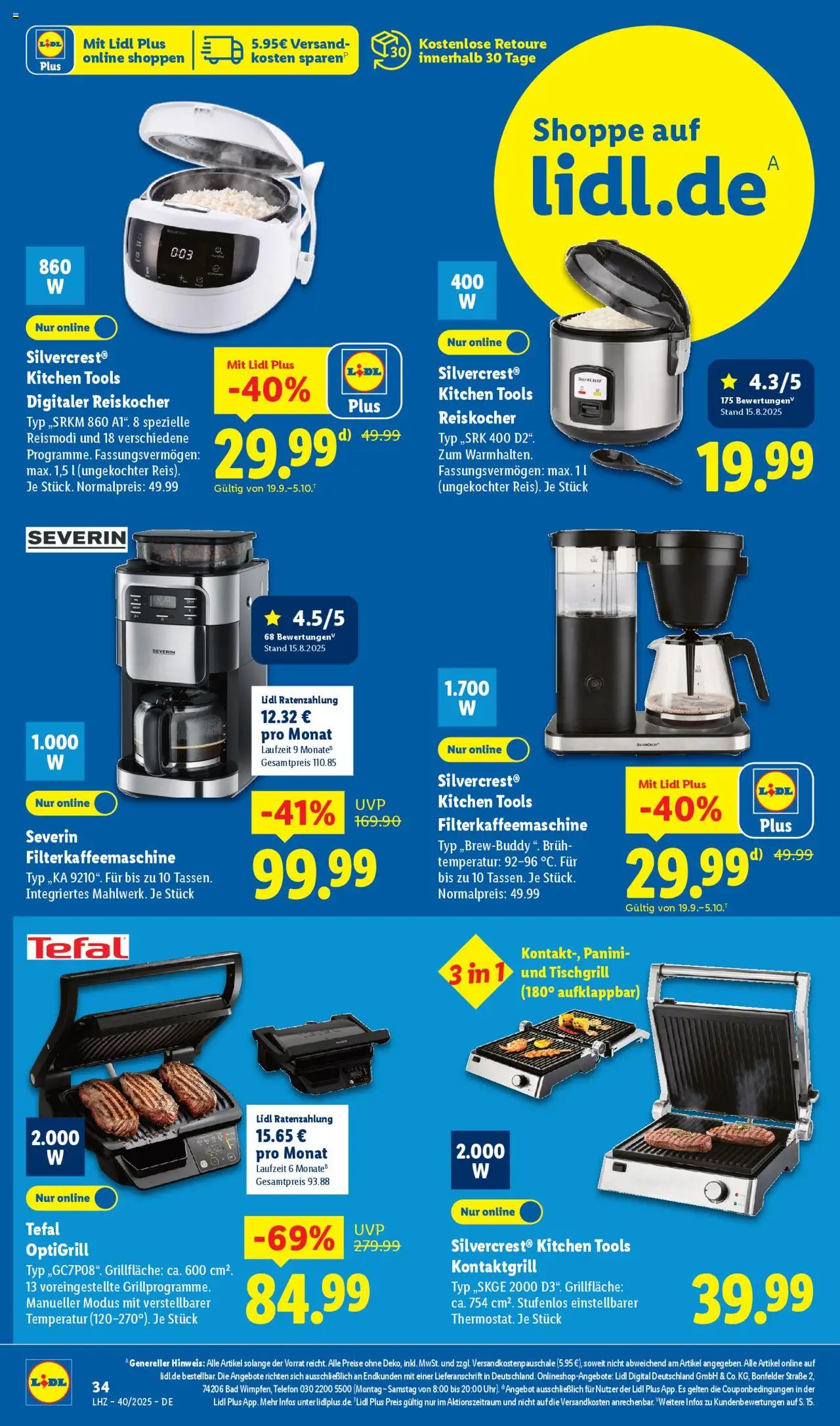 Lidl Prospekt Holzminden – gültig ab 29.09.2025 | Seite: 4 | Produkte: Bad, Filterkaffeemaschine, Telefon