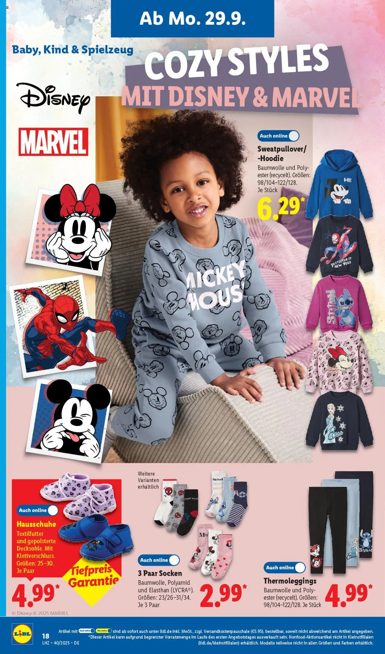 Lidl Prospekt Holzminden – gültig ab 29.09.2025 | Seite: 10 | Produkte: Hoodie, Socken, Hausschuhe