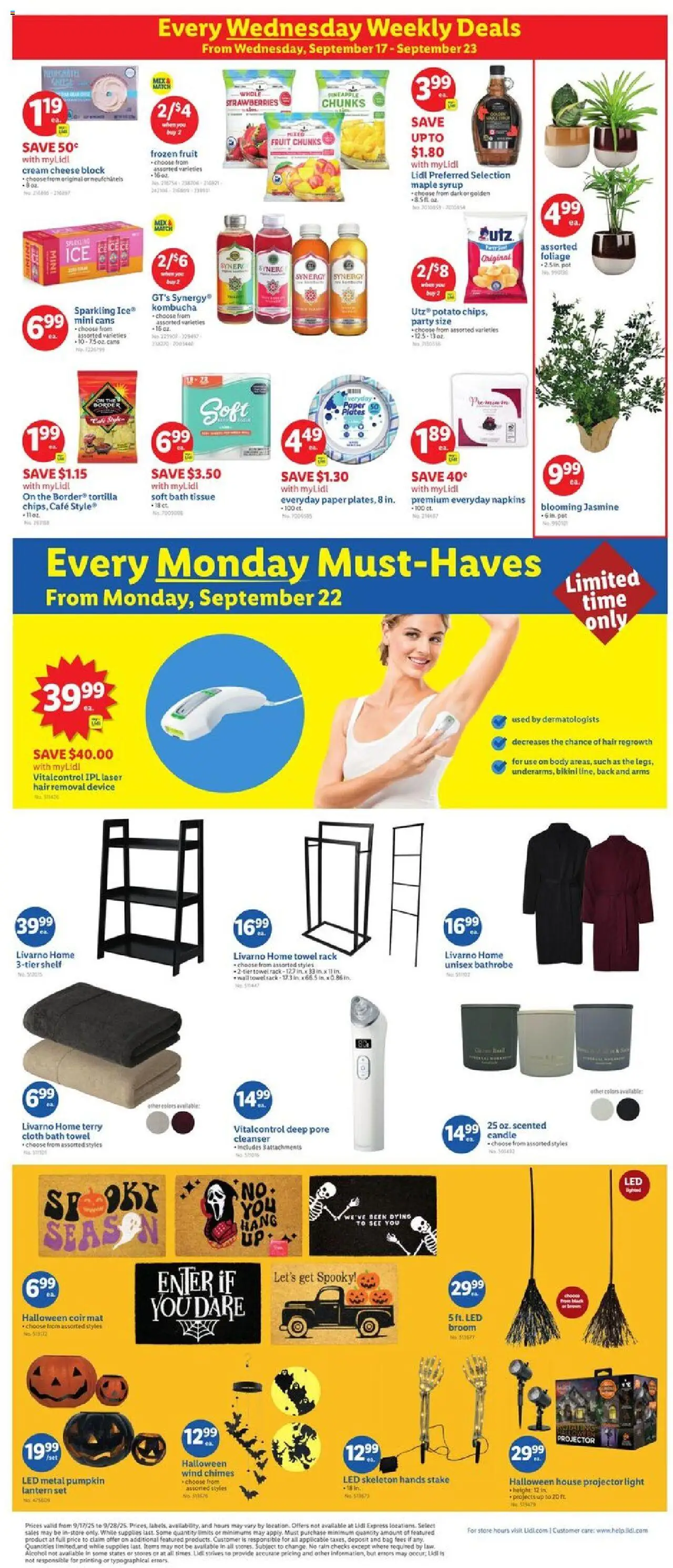 Lidl Weekly Ad - NY - valid from 17.09.2025 | Page: 2 | Products: Pineapple, Strawberries, Cream, Bathrobe
