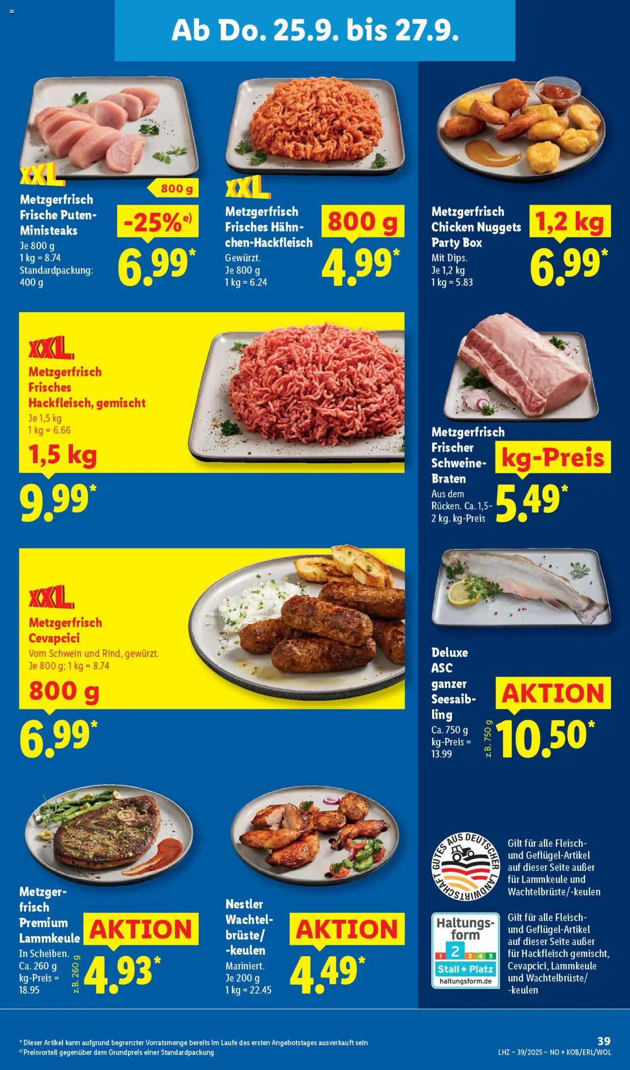 Lidl Prospekt Holzminden – gültig ab 22.09.2025 | Seite: 55 | Produkte: Lammkeule, Box, Cevapcici, Fleisch