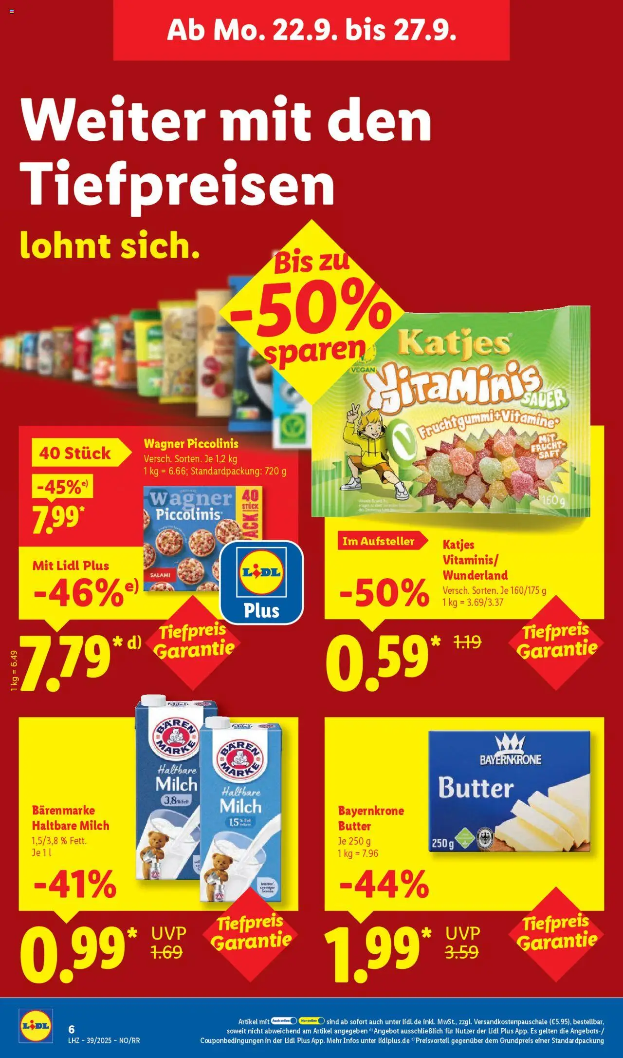 Lidl Prospekt Bestwig – gültig ab 22.09.2025 | Seite: 14 | Produkte: Haltbare milch, Katjes, Piccolinis, Salami