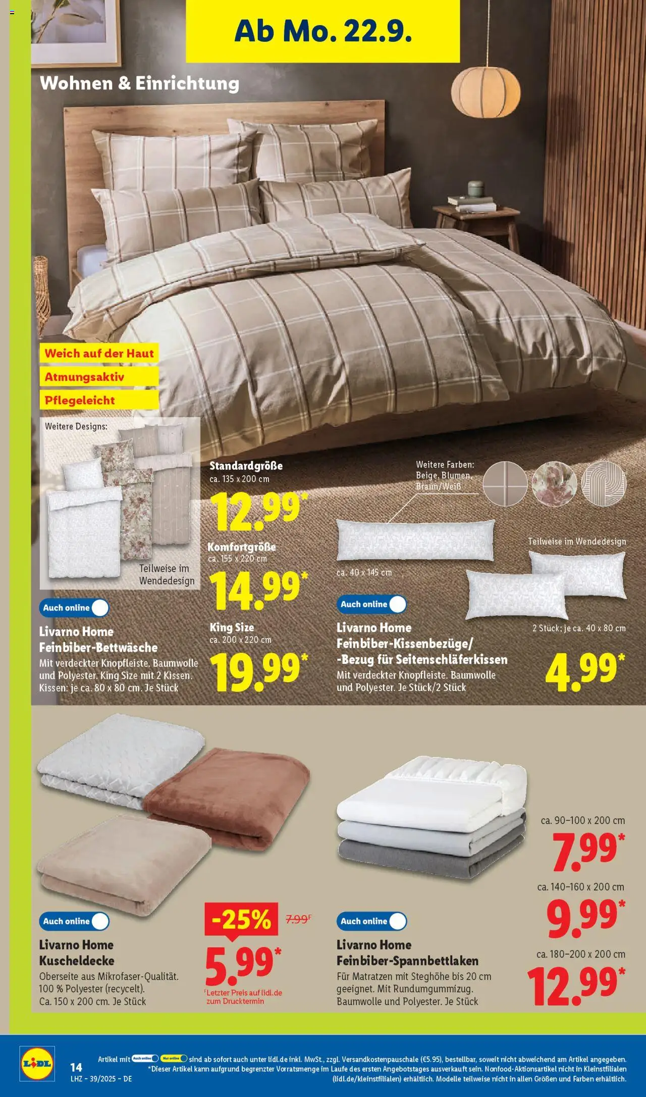 Lidl Prospekt Nagold – gültig ab 22.09.2025 | Seite: 22 | Produkte: Kissen