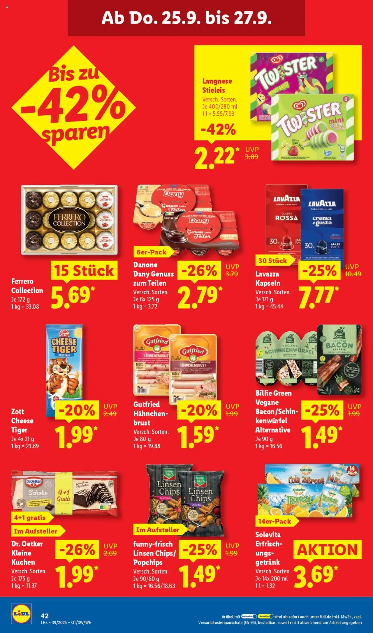 Lidl Prospekt Grimma – gültig ab 22.09.2025 | Seite: 58 | Produkte: Lavazza, Cola, Ananas, Kuchen
